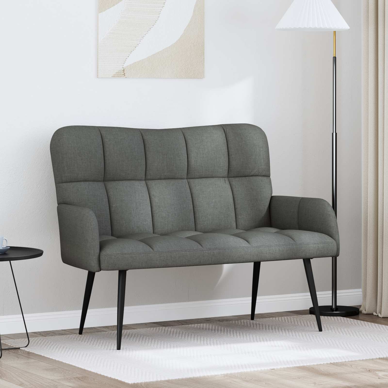 Canapé deux places Gris foncé 115 x 61 x 87 cm tissu - XIOS