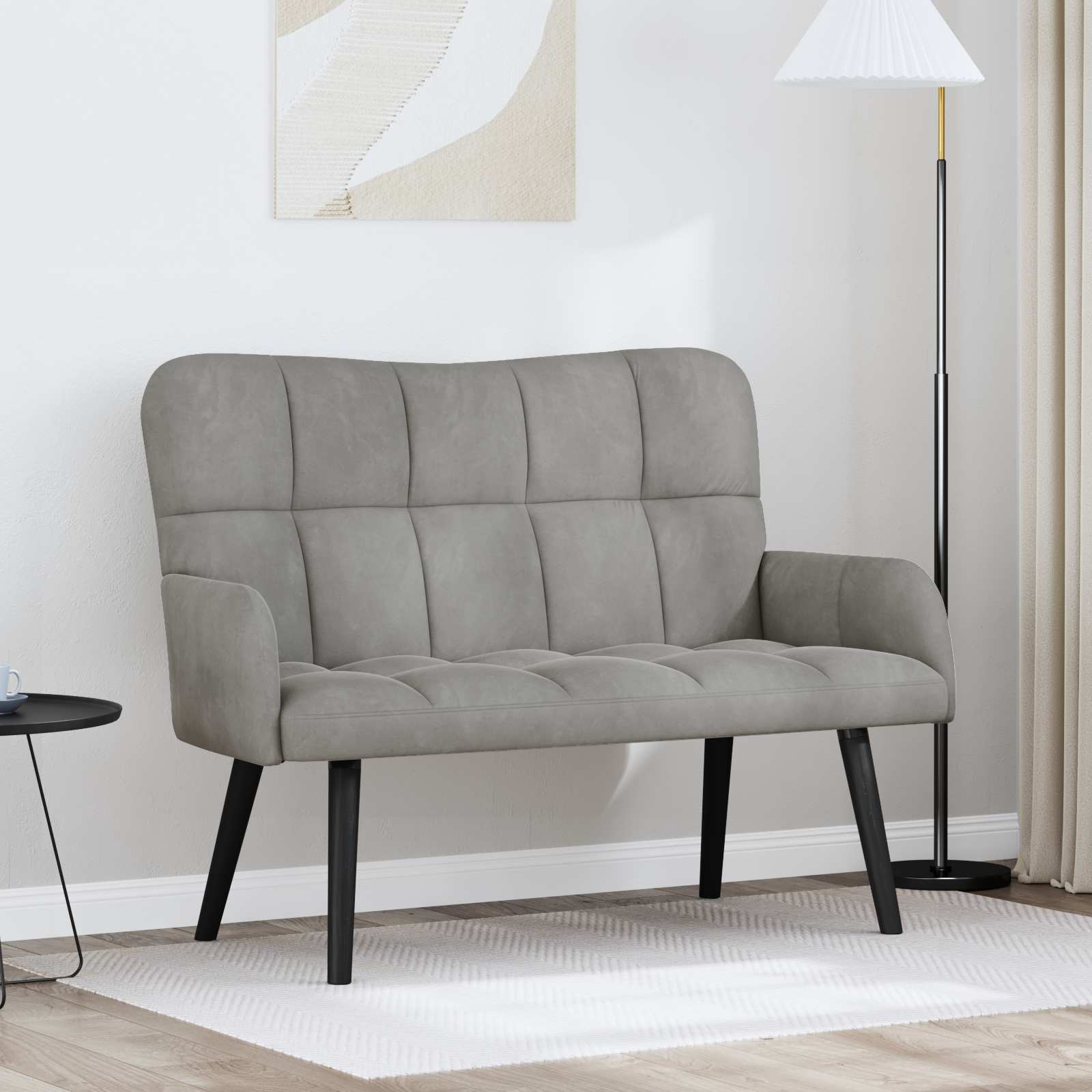 Canapé deux places Gris clair 115 x 61 x 87 cm Velours - XIOS
