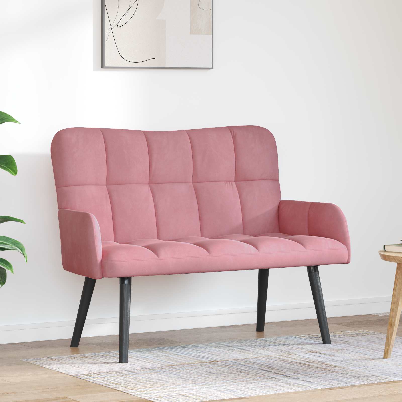 Canapé deux places Rose 115 x 61 x 87 cm Velours - XIOS