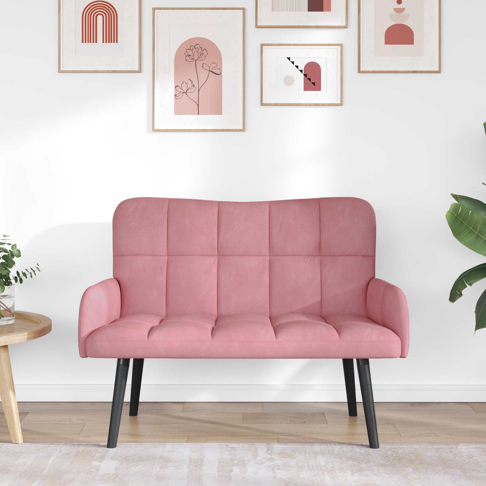 Canapé deux places Rose 115 x 61 x 87 cm Velours - XIOS