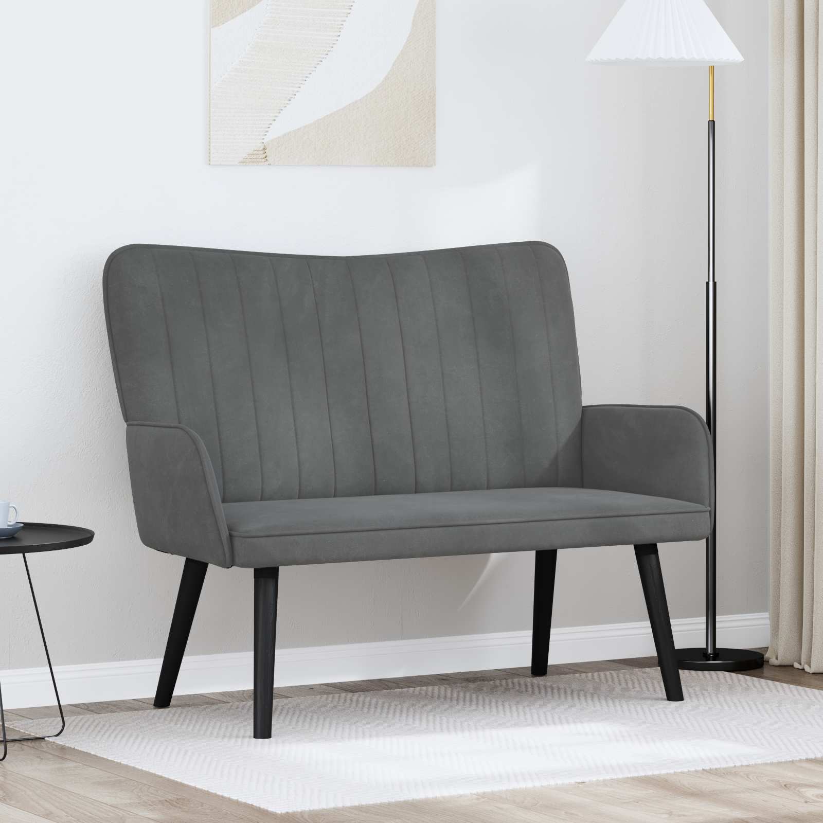Canapé deux places Gris foncé 115 x 61 x 87 cm Velours - XIOS