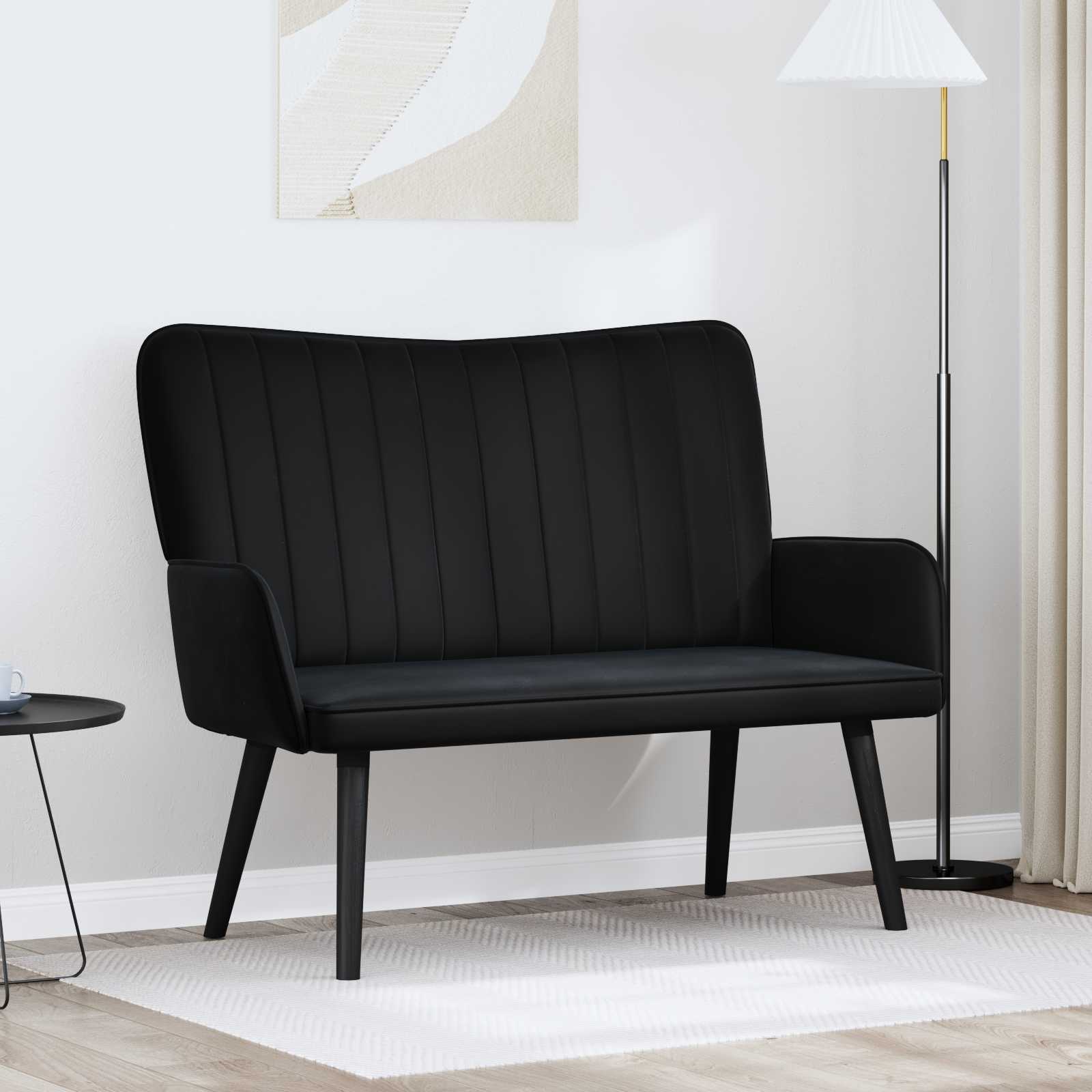Canapé deux places Noir 115 x 61 x 87 cm Velours - XIOS