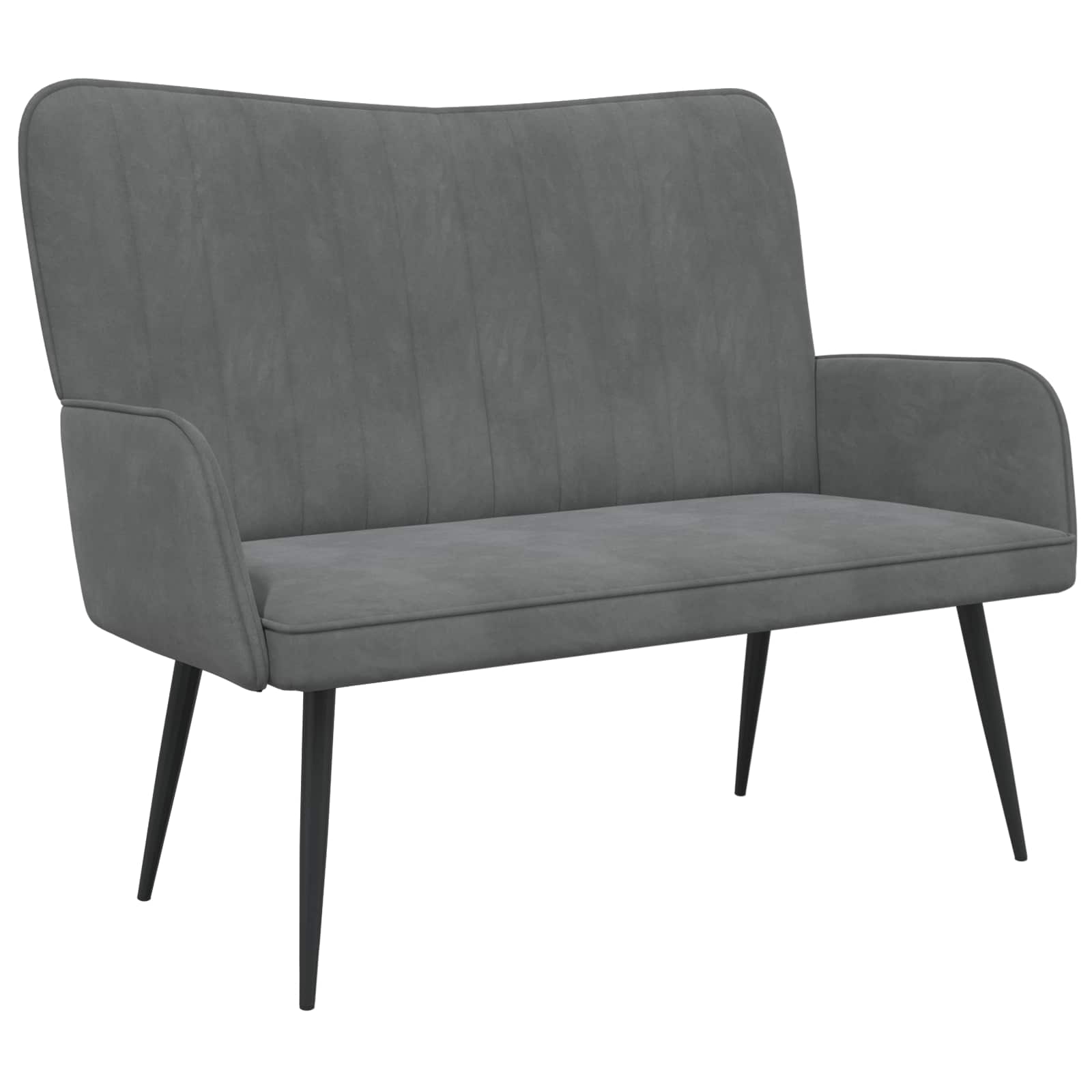 Canapé deux places Gris foncé 115 x 61 x 87 cm Velours - XIOS