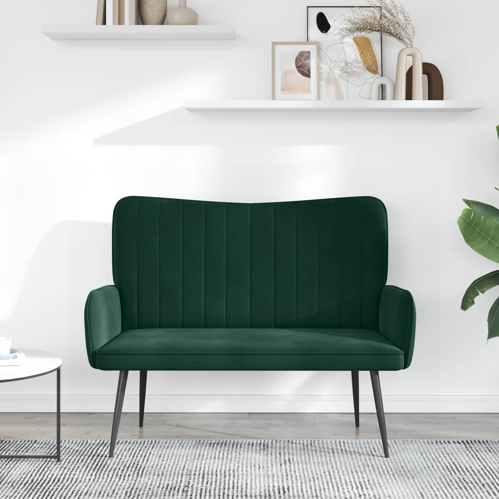 Canapé deux places Vert foncé 115 x 61 x 87 cm Velours - XIOS