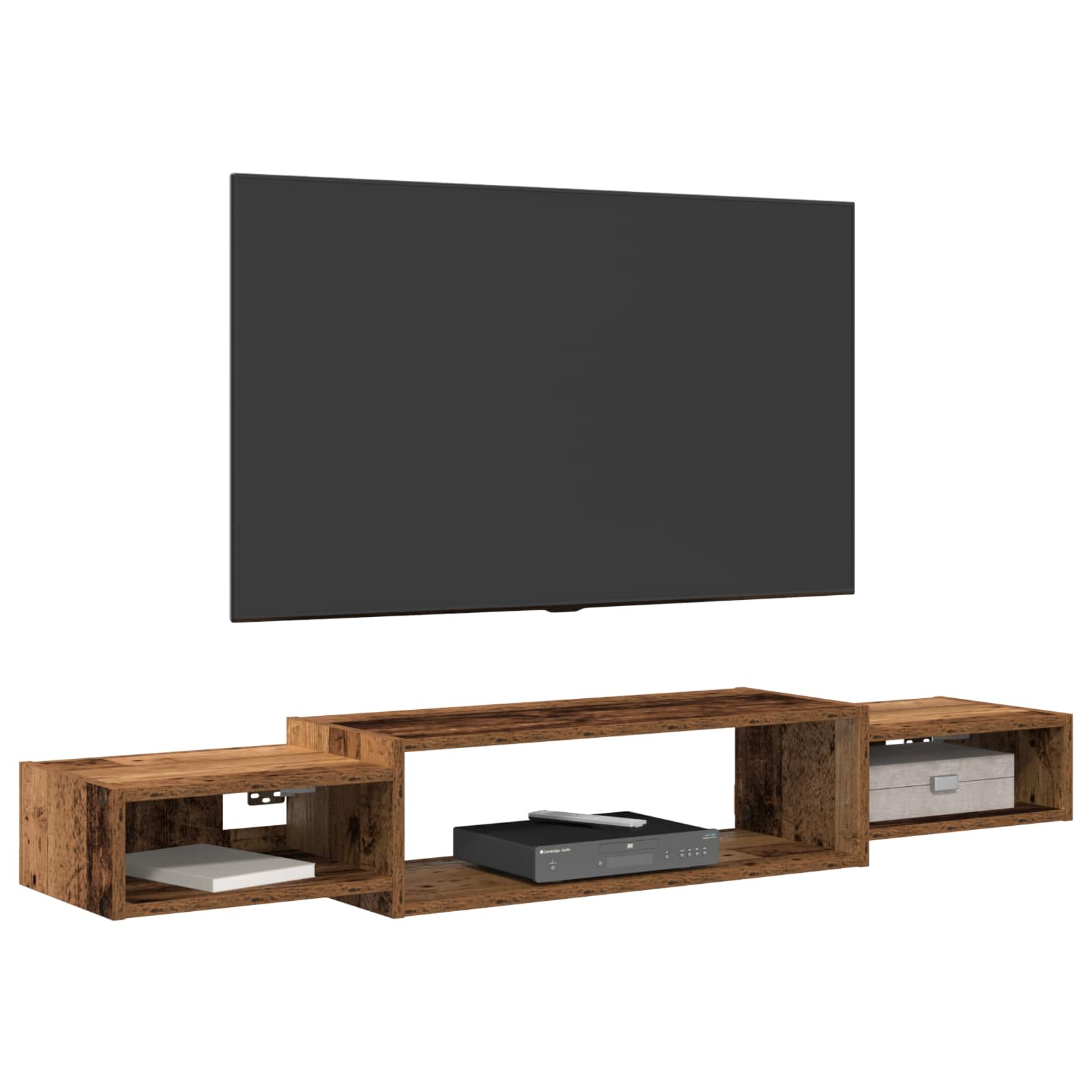 Meuble TV mural Montage mural Bois ancien 140 x 28 x 21 cm - XIOS