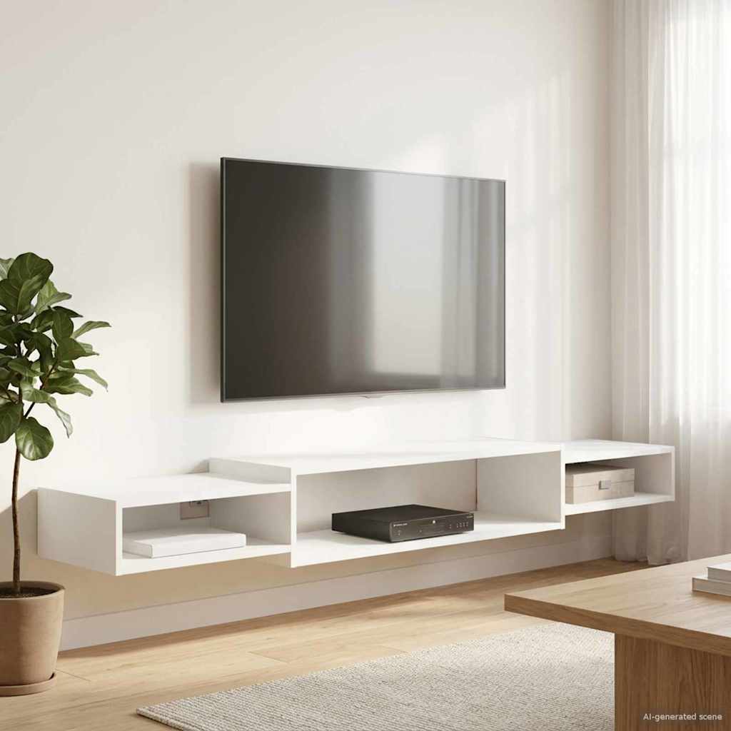 Meuble TV mural Montage mural Blanc 180 x 28 x 21 cm - XIOS