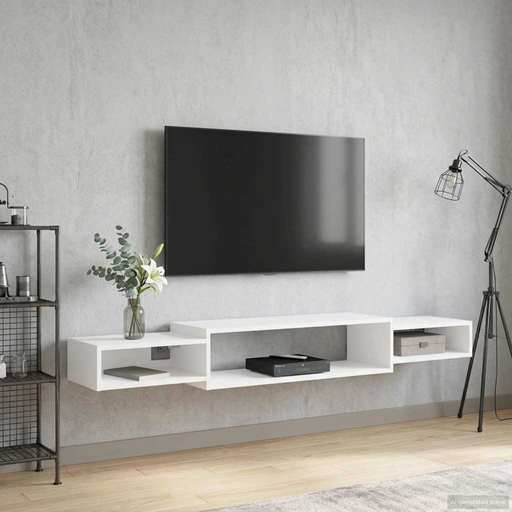 Meuble TV mural Montage mural Blanc 180 x 28 x 21 cm - XIOS