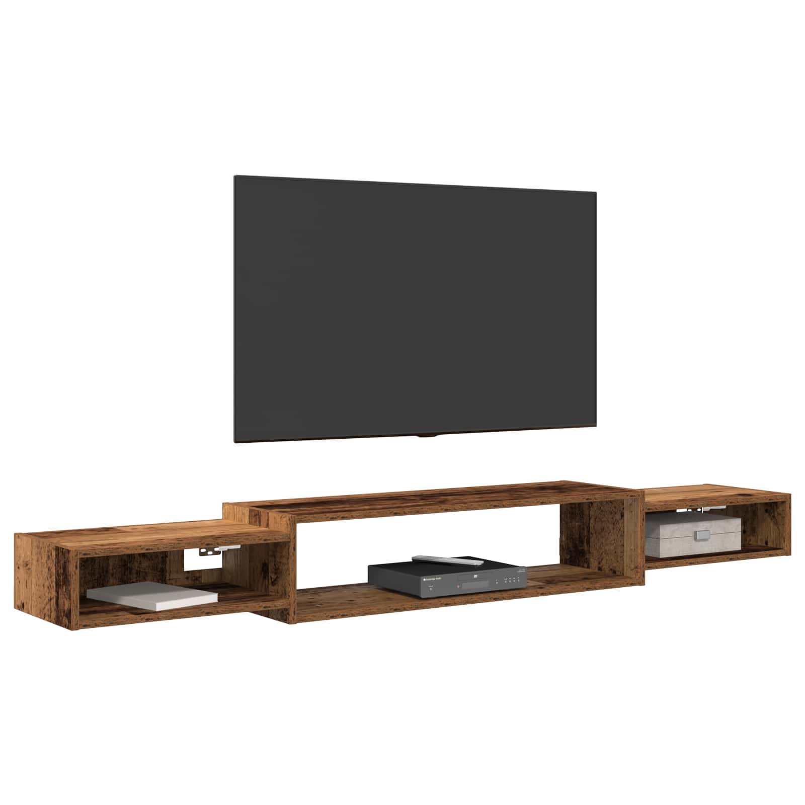 Meuble TV mural Montage mural Bois ancien 180 x 28 x 21 cm - XIOS