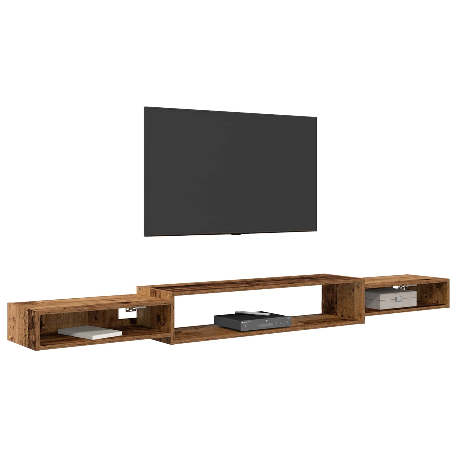 Meuble TV mural Montage mural Bois ancien 220 x 28 x 21 cm - XIOS
