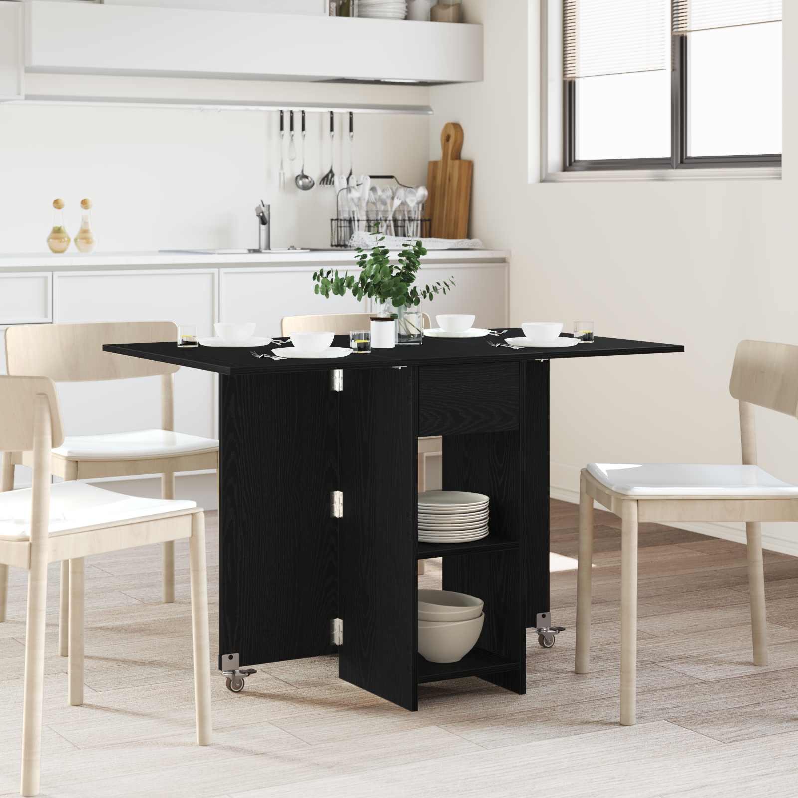 Table à dîner 115 x 70 x 75 cm Bois d'ingénierie Chêne noir - XIOS