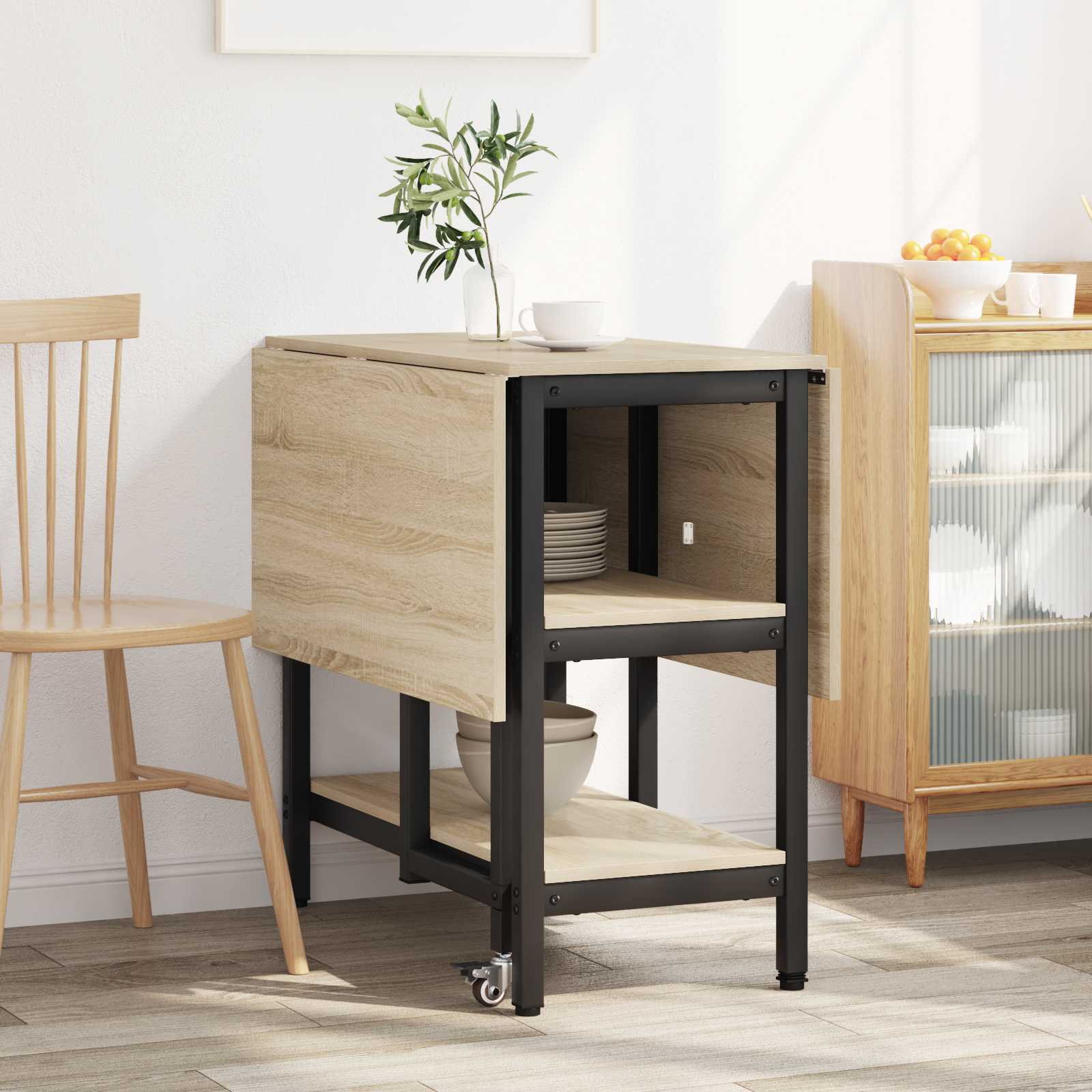 Table à dîner 122 x 80 x 76,5 cm Bois d'ingénierie Chêne Sonoma - XIOS