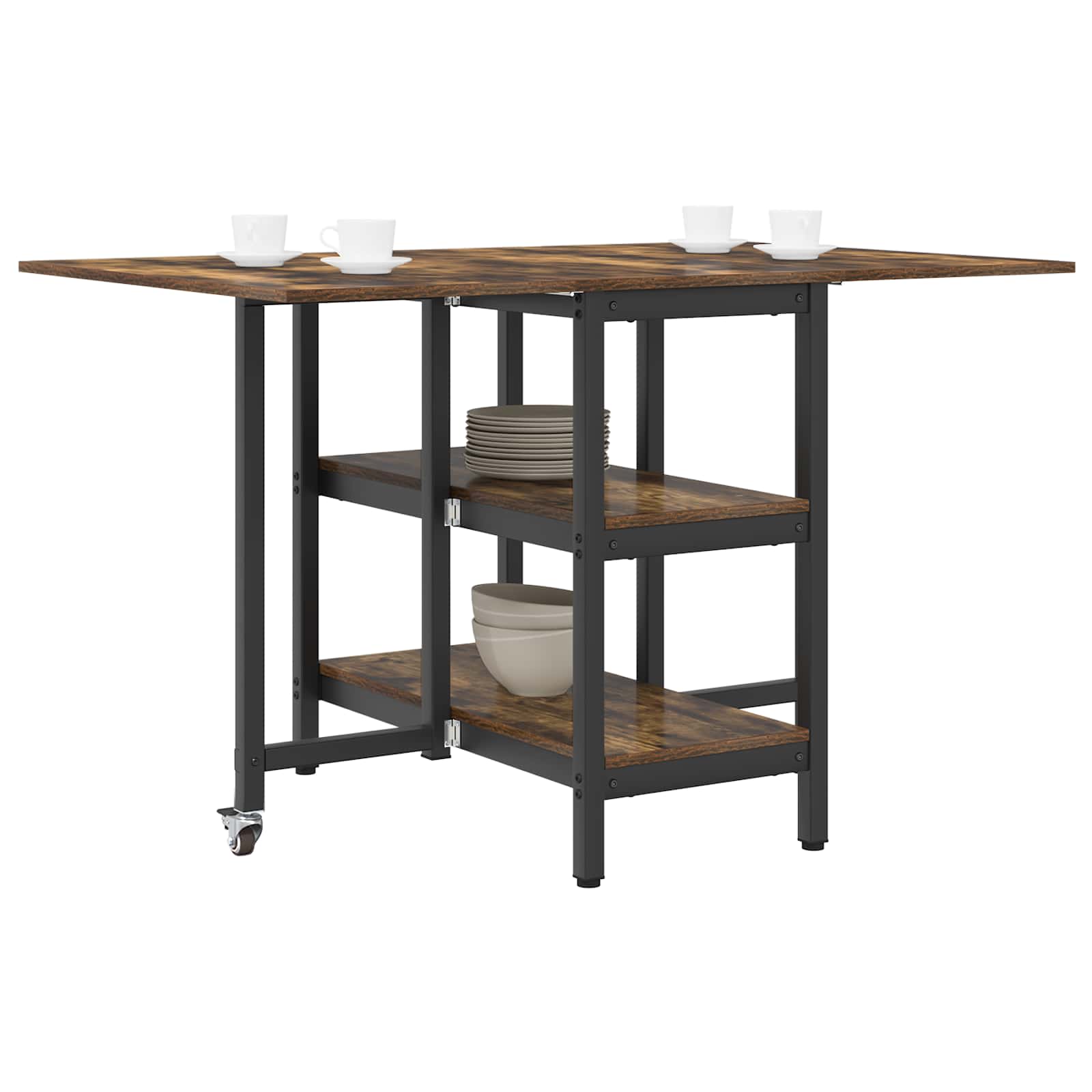Table à dîner 122 x 80 x 76,5 cm Bois d'ingénierie Chêne fumé - XIOS