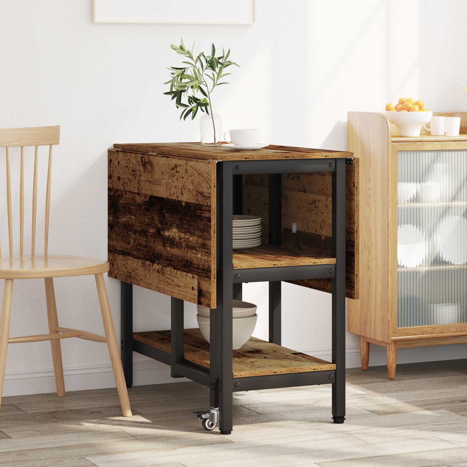 Table à dîner 122 x 80 x 76,5 cm Bois d'ingénierie Bois ancien - XIOS