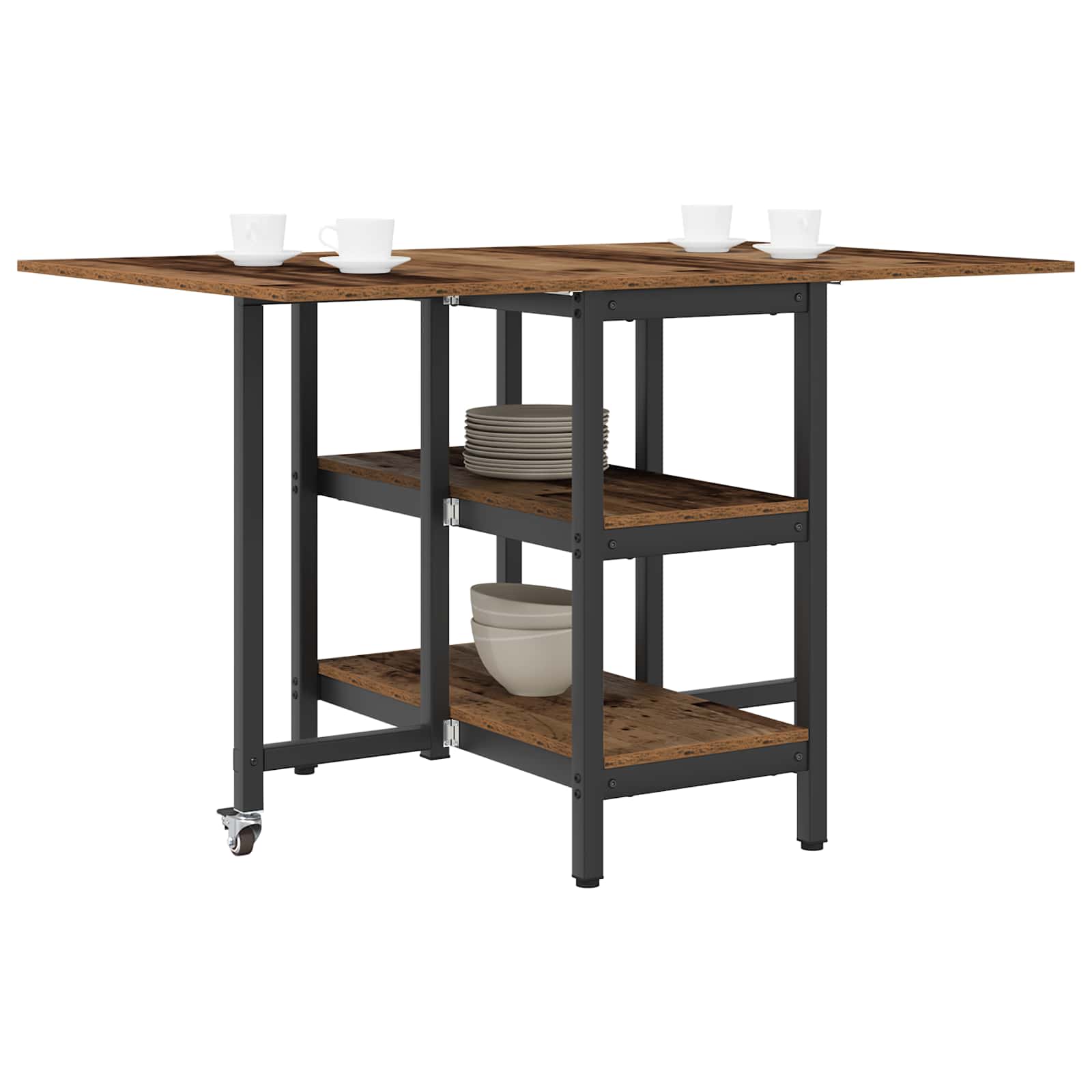 Table à dîner 122 x 80 x 76,5 cm Bois d'ingénierie Bois ancien - XIOS