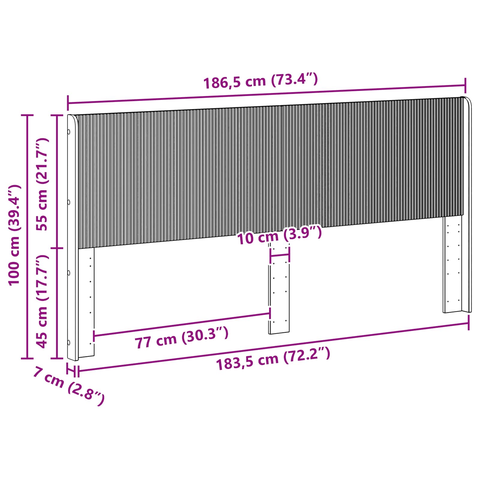 Tête de lit Gris béton Bois d'ingénierie - XIOS