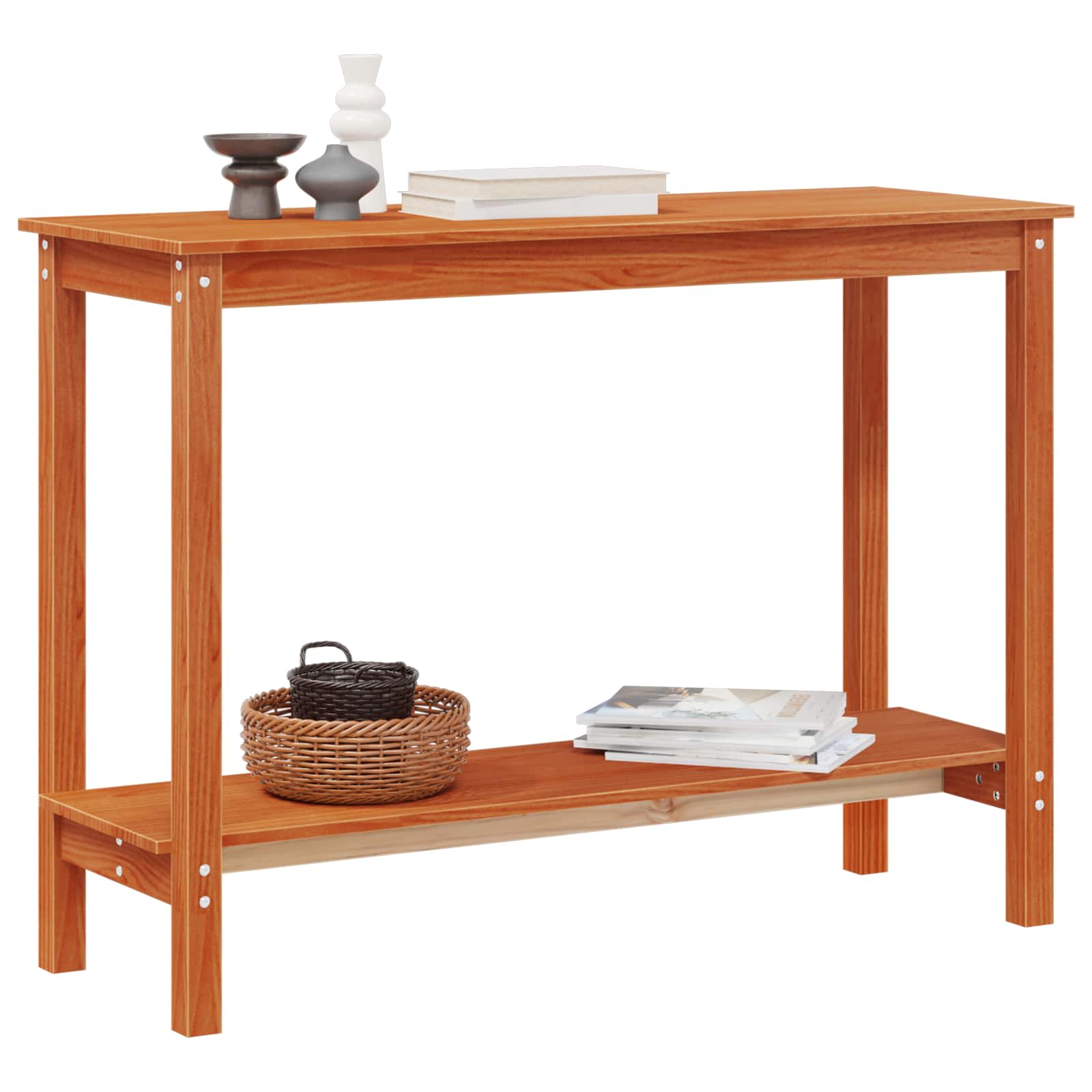 Table console Brun Ciré 110 x 40 x 80 cm Pin massif - XIOS