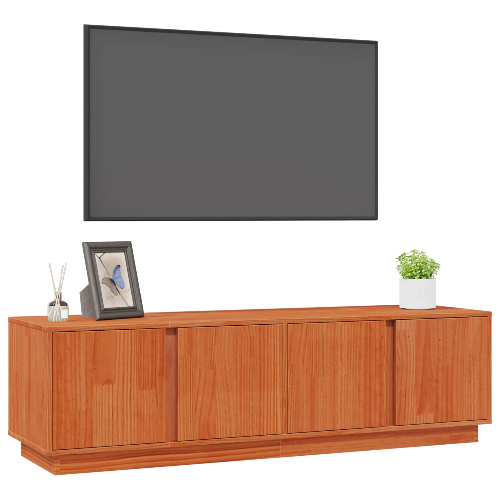Meuble TV Brun Ciré 140 x 40 x 40 cm Pin massif - XIOS