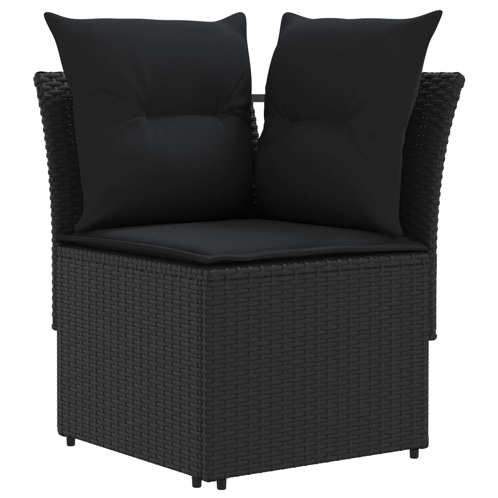 Ensembles de meubles avec oreiller 4 pcs Noir Rotin PE - XIOS