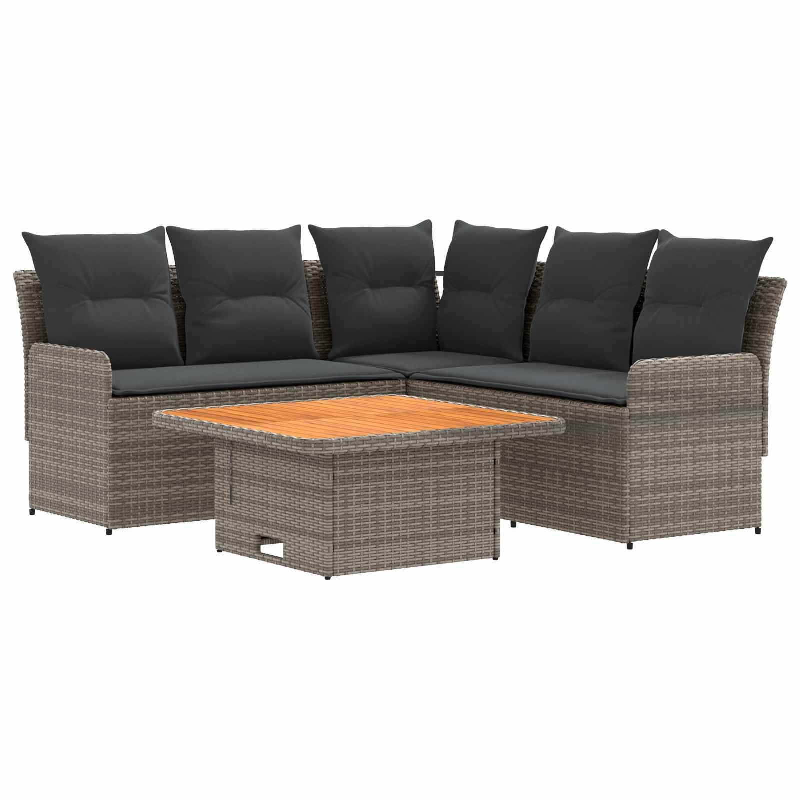 Ensembles de meubles 4 pcs Gris et Gris foncé Rotin PE - XIOS