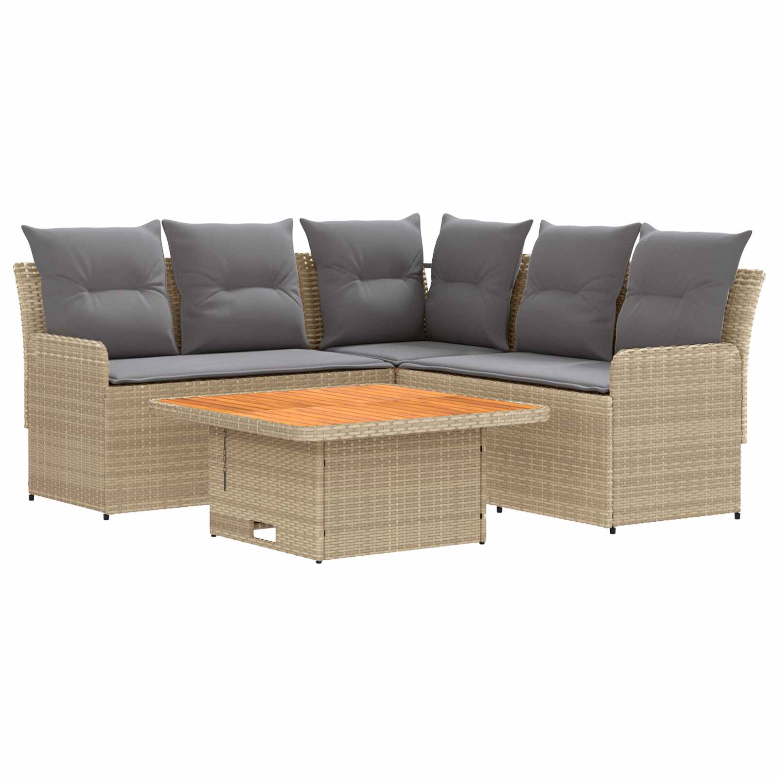 Ensembles de meubles 4 pcs Beige et Gris clair Rotin PE - XIOS