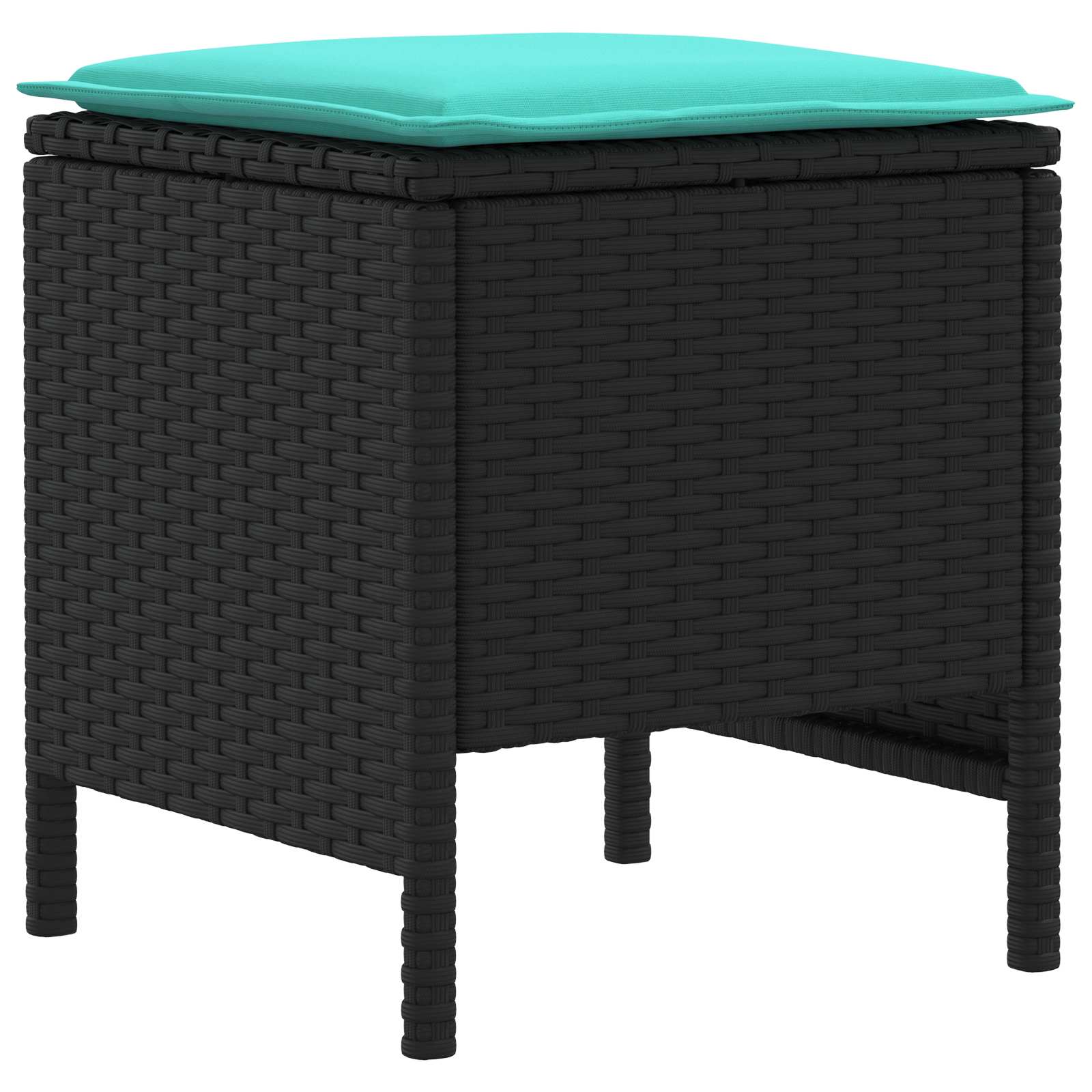 Ensembles de meubles 6 pcs Noir et turquoise Rotin PE - XIOS