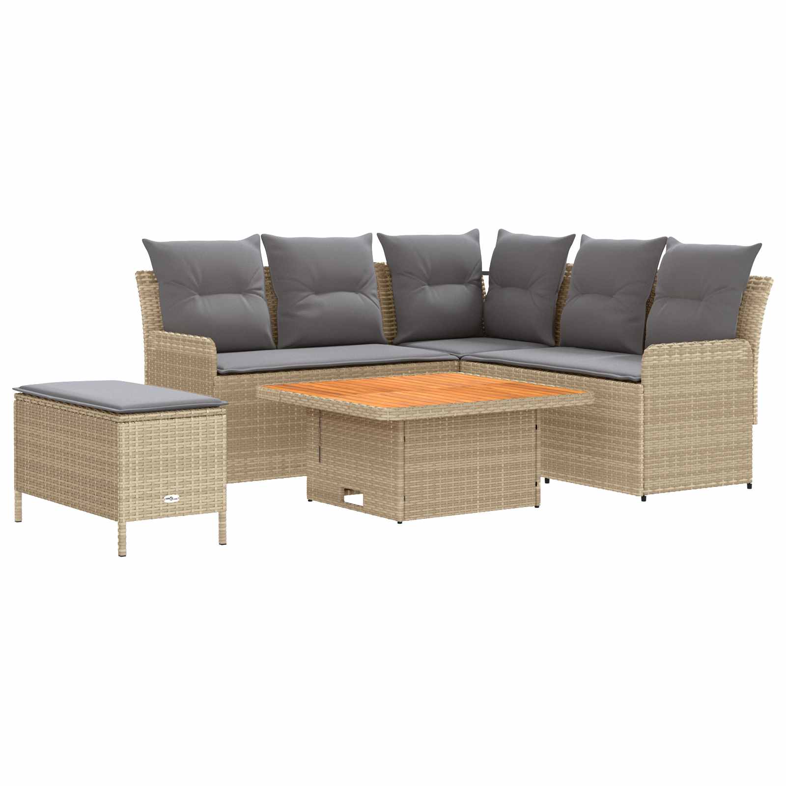 Ensembles de meubles 5 pcs Beige et Gris clair Rotin PE - XIOS