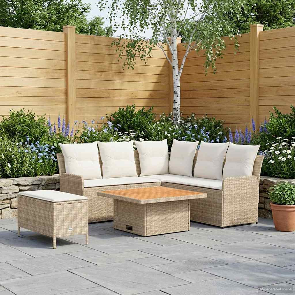 Ensembles de meubles 5 pcs Beige et crème Rotin PE - XIOS