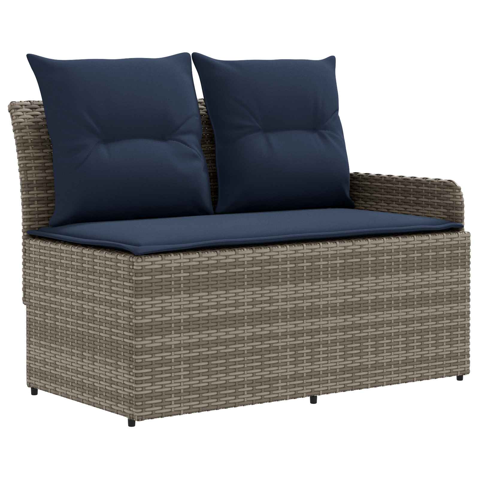 Ensembles de meubles 5 pcs Gris et bleu marine Rotin PE - XIOS
