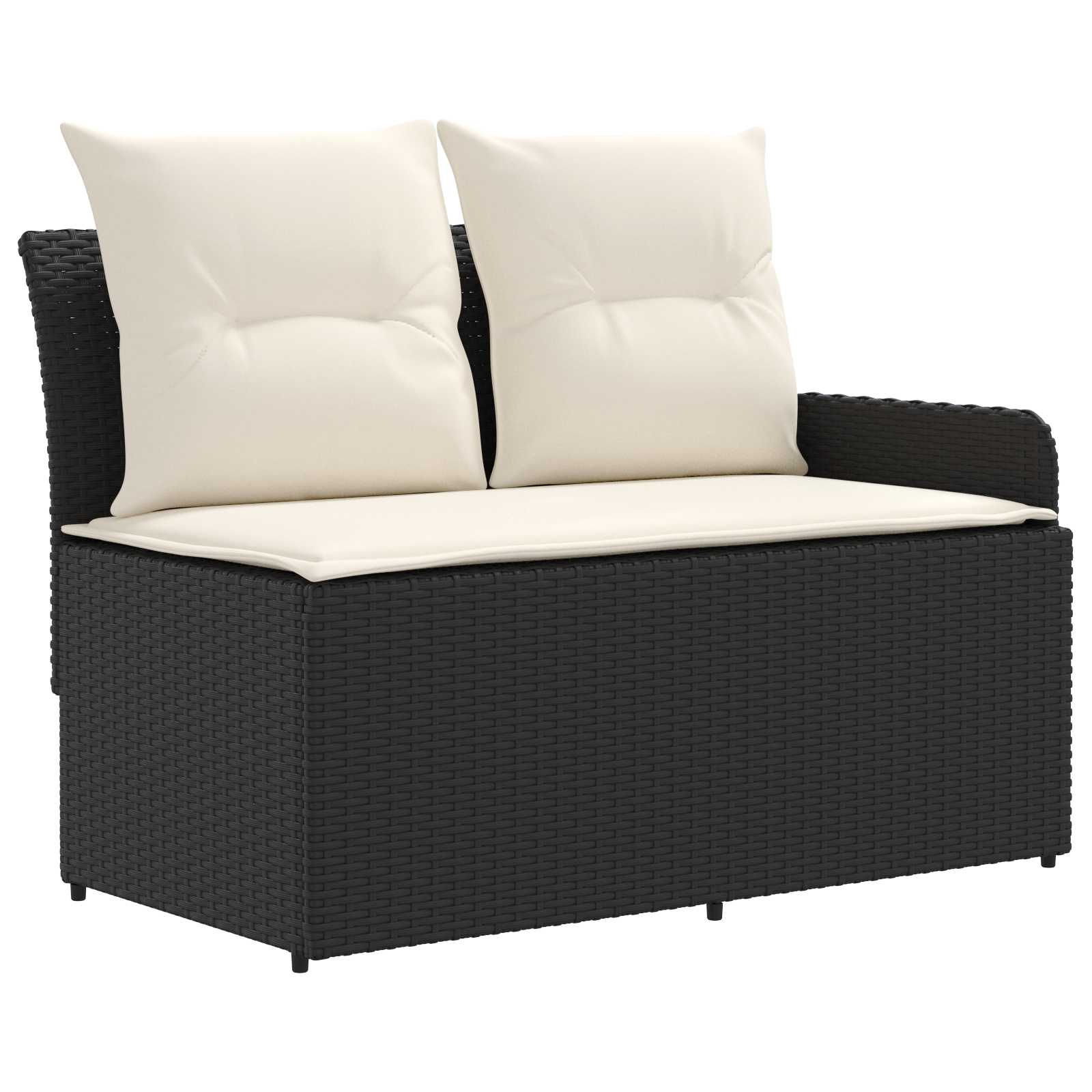 Ensembles de meubles avec oreiller 7 pcs Noir et Crème Rotin PE - XIOS