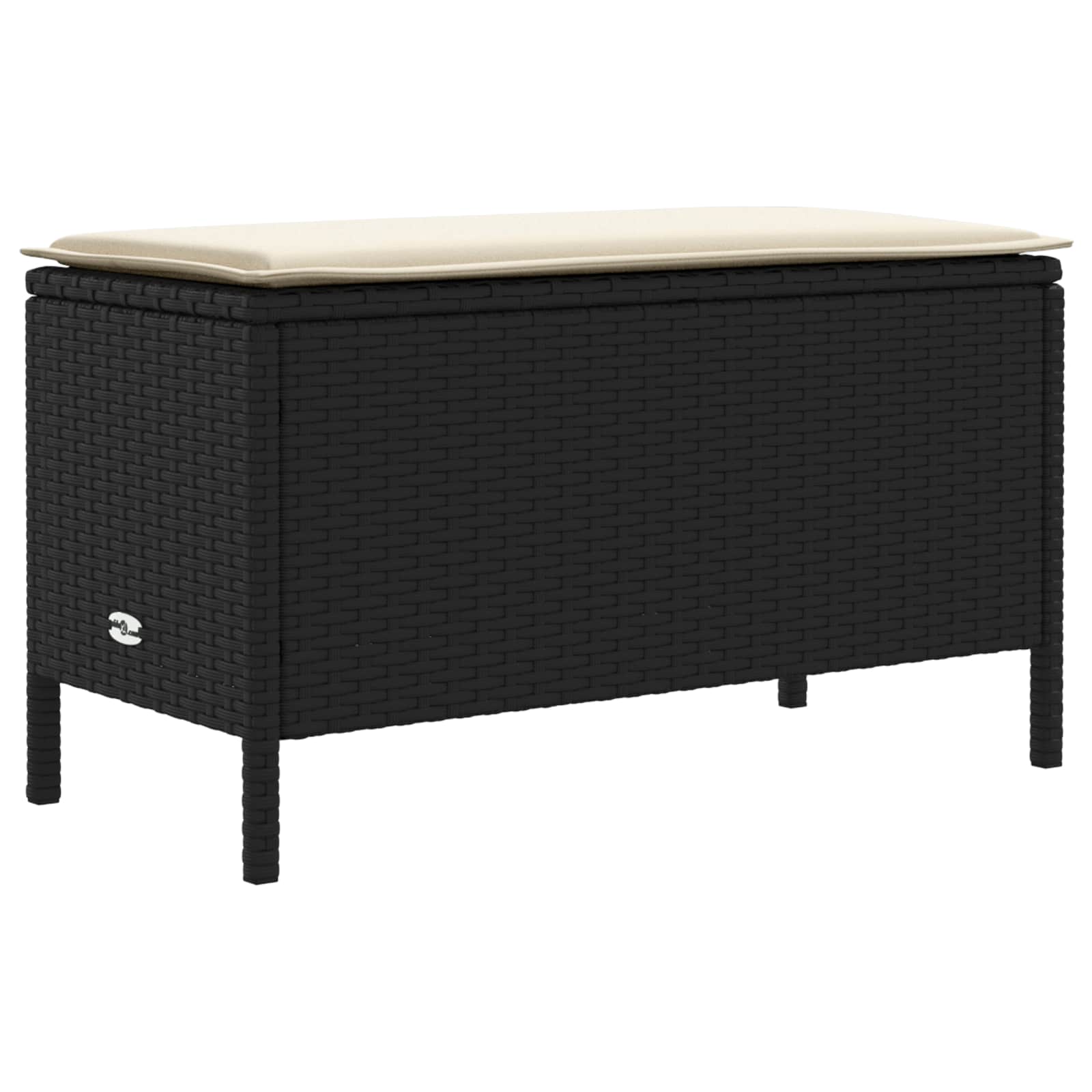 Ensembles de meubles avec oreiller 7 pcs Noir et Crème Rotin PE - XIOS