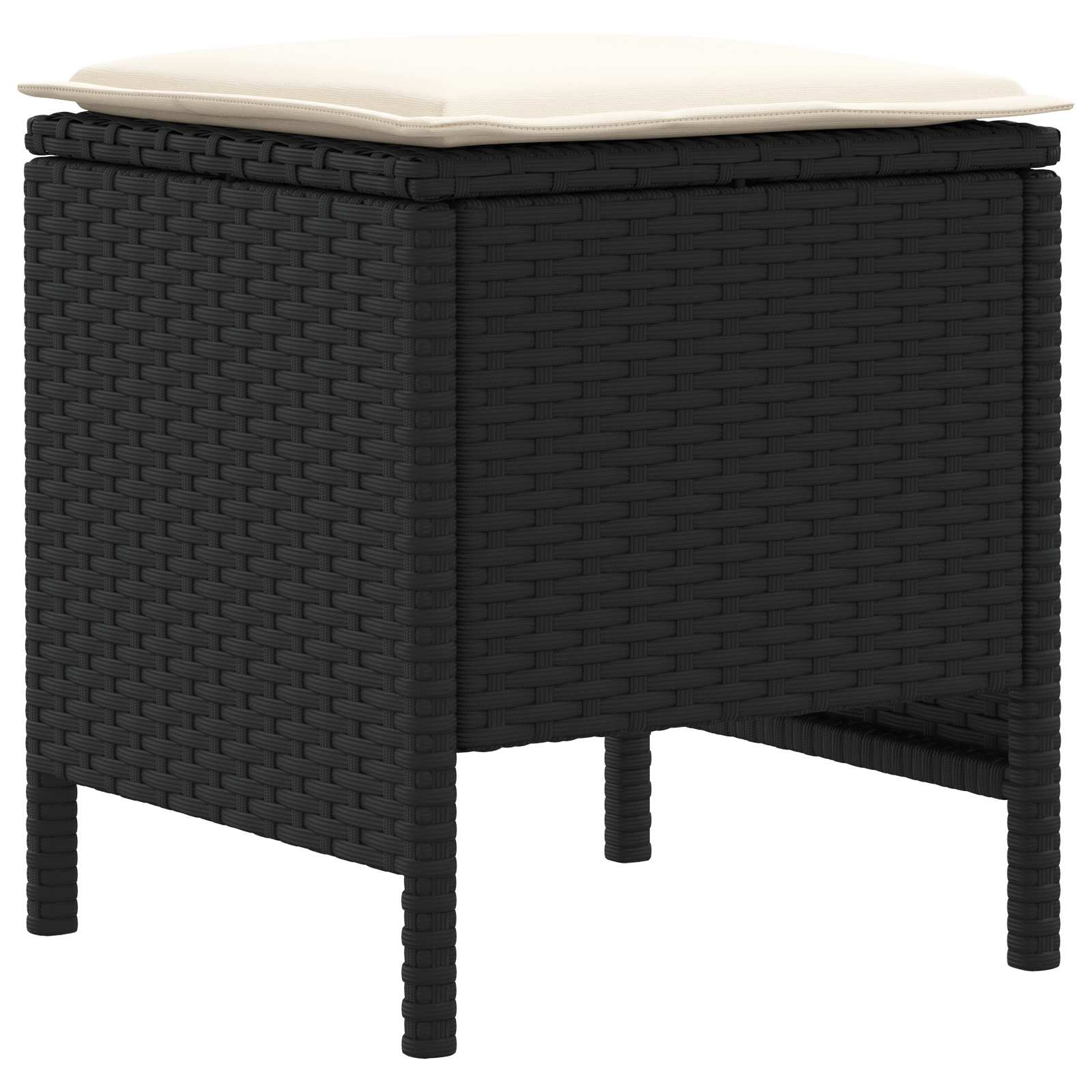 Ensembles de meubles avec oreiller 7 pcs Noir et Crème Rotin PE - XIOS
