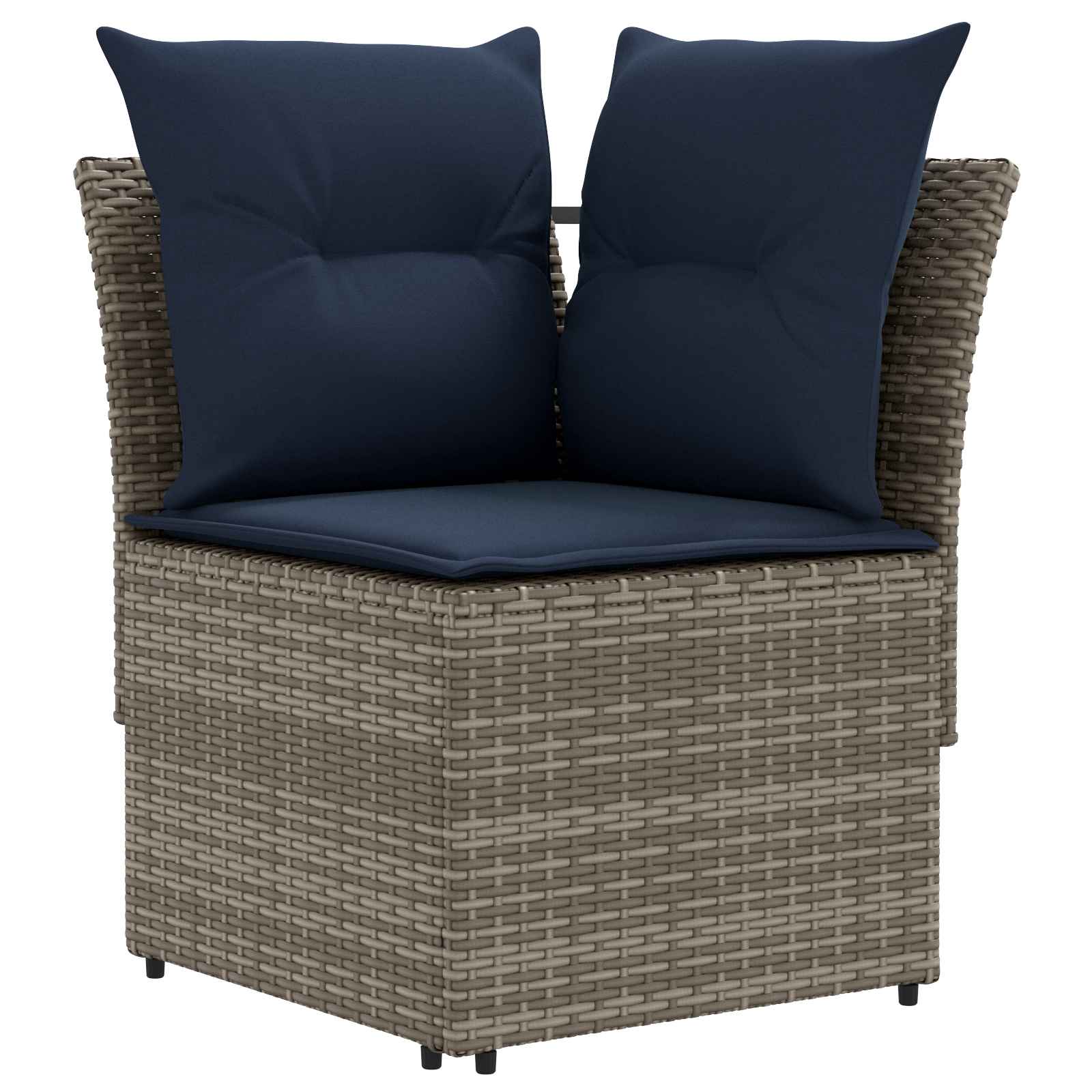 Ensembles de meubles 7 pcs Gris et bleu marine Rotin PE - XIOS