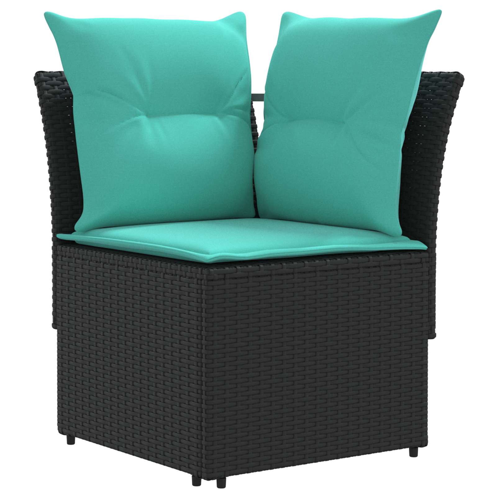 Ensembles de meubles 7 pcs Noir et turquoise Rotin PE - XIOS