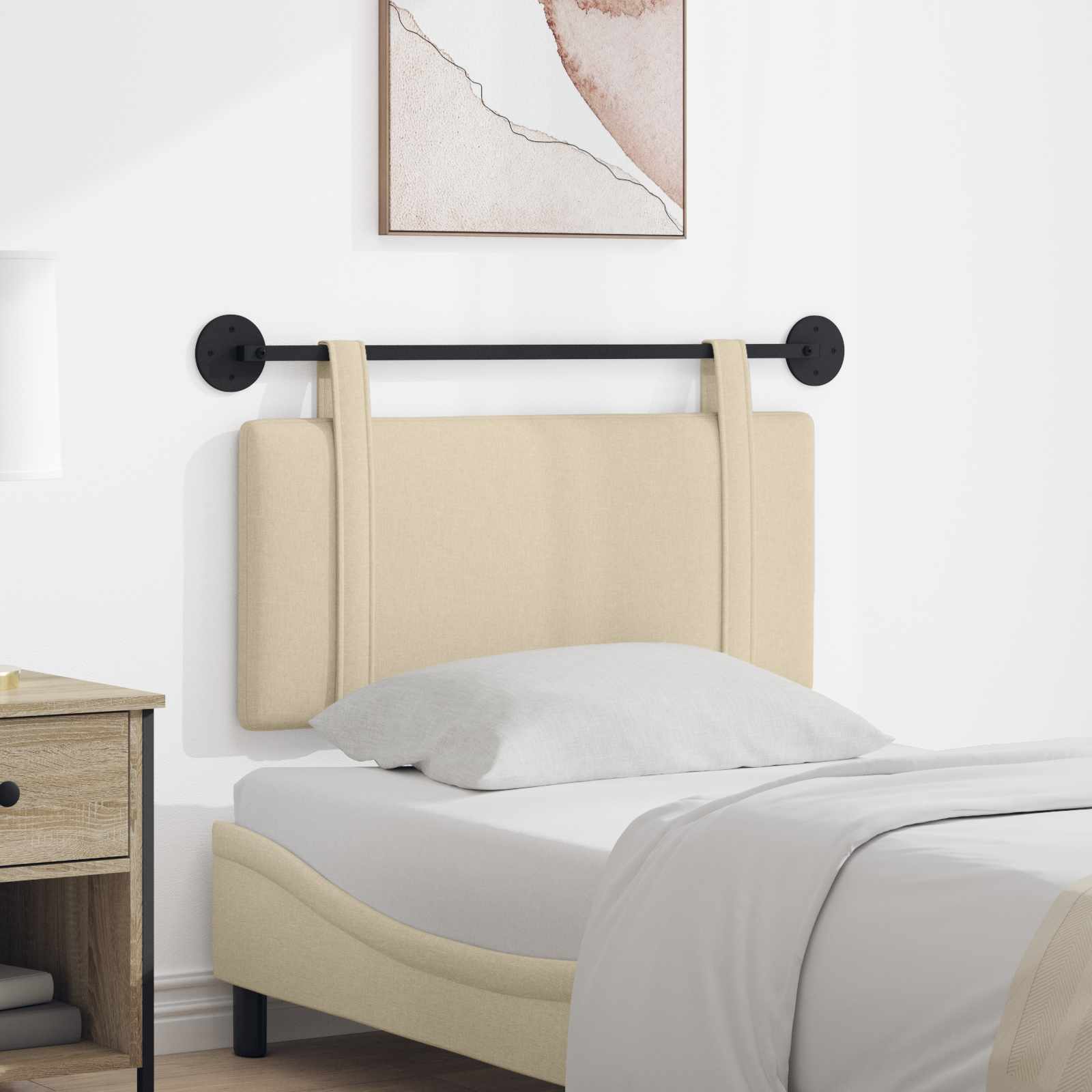 Tête de lit suspendue Crème Tissu - XIOS