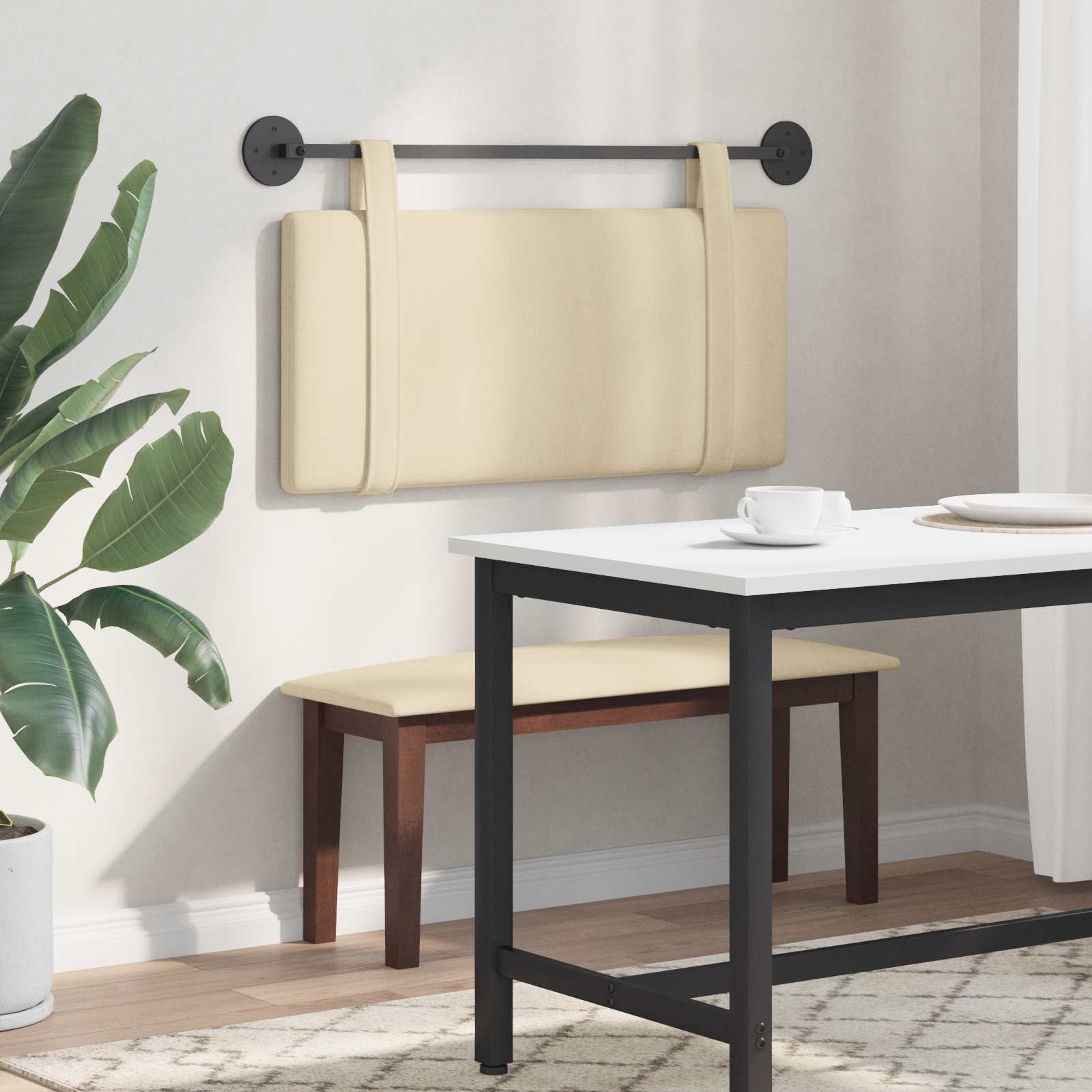 Tête de lit suspendue Crème Tissu - XIOS