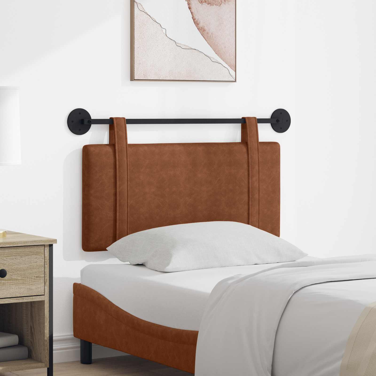 Tête de lit suspendue Uni Marron 90 x 55 x 5 cm PU antique - XIOS