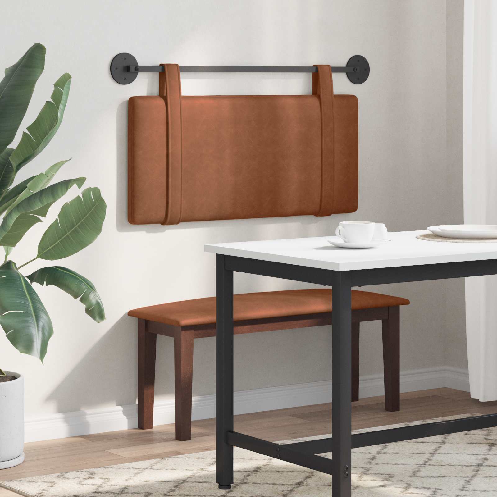 Tête de lit suspendue Uni Marron 90 x 55 x 5 cm PU antique - XIOS