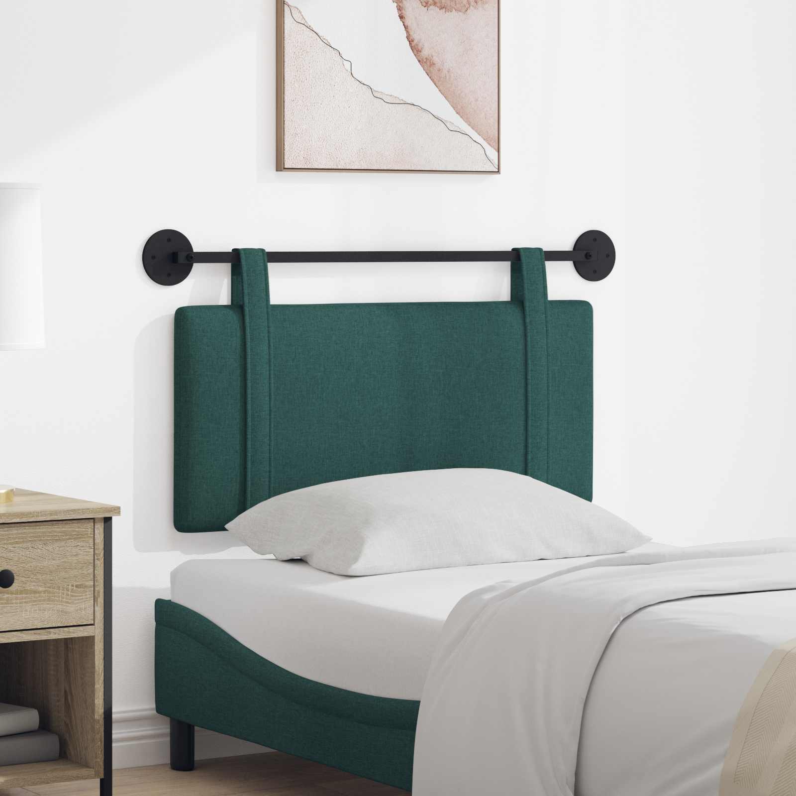Tête de lit suspendue Uni Vert foncé 100 x 55 x 5 cm tissu - XIOS