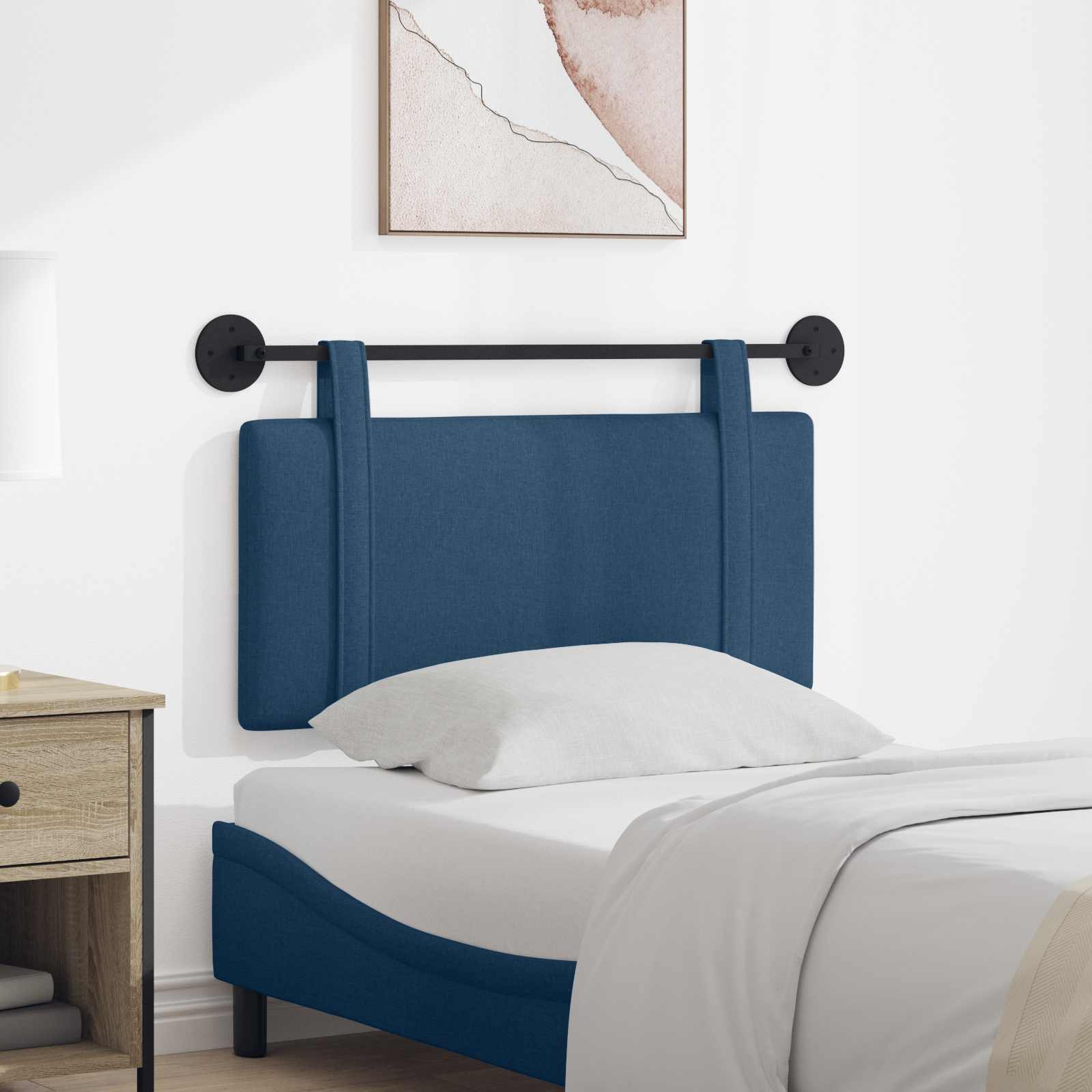 Tête de lit suspendue Montage mural Bleu 100 x 55 x 5 cm tissu - XIOS