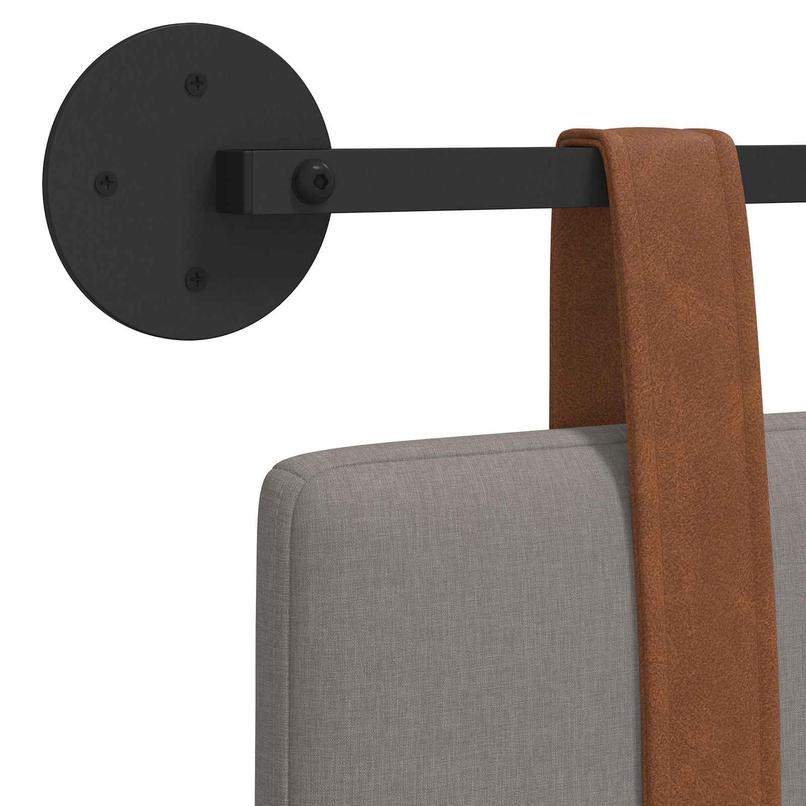 Tête de lit suspendue Taupe PU antique