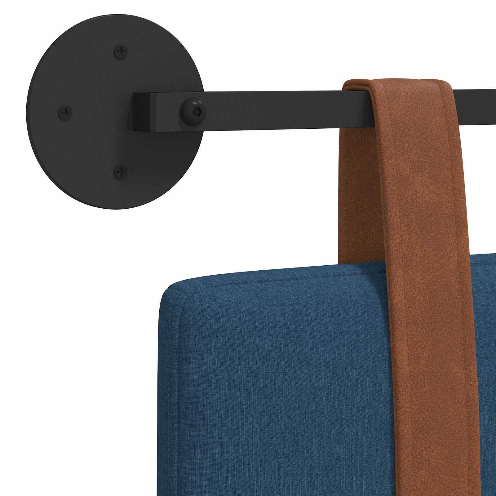 Tête de lit suspendue Bleu PU antique