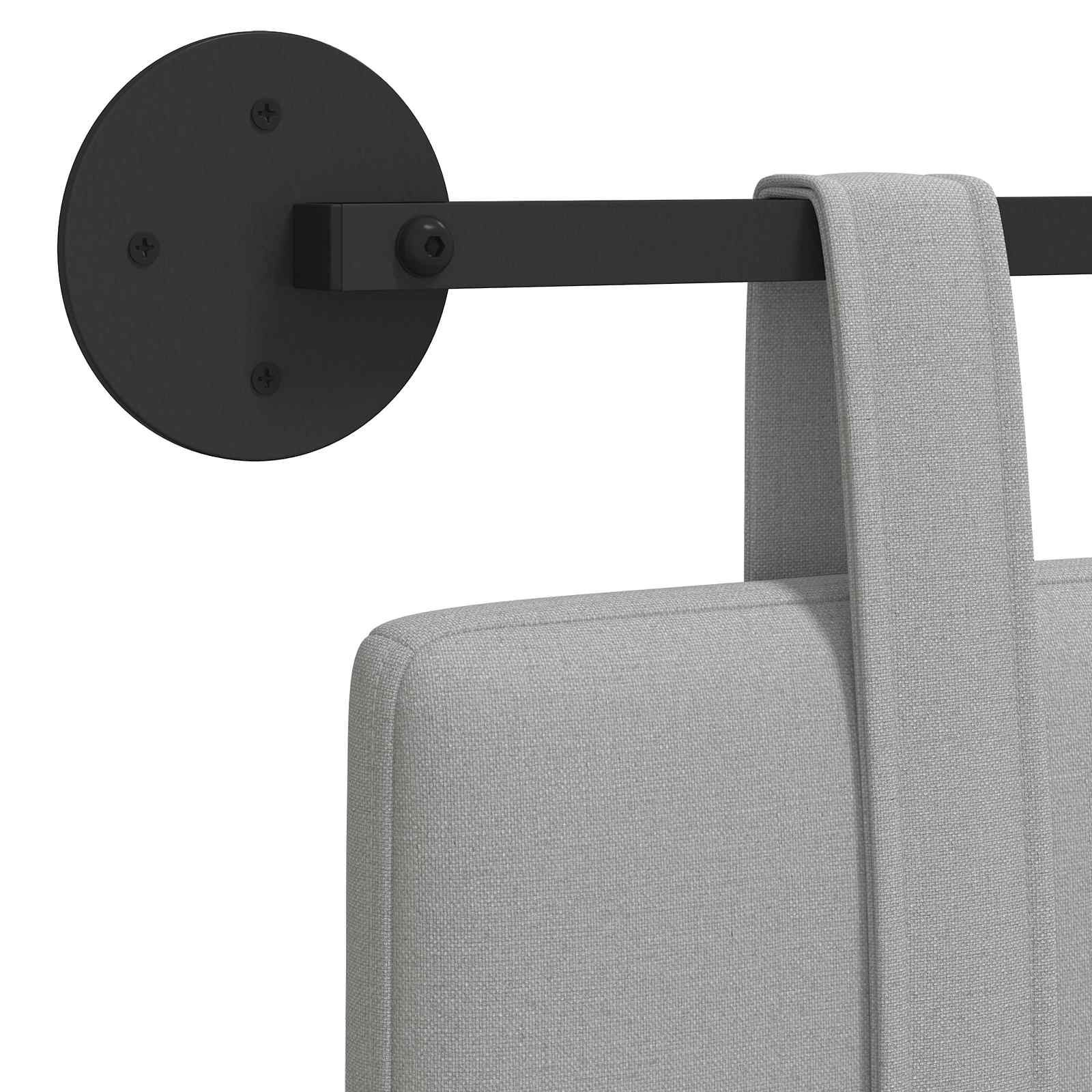 Tête de lit suspendue Gris nuage Tissu