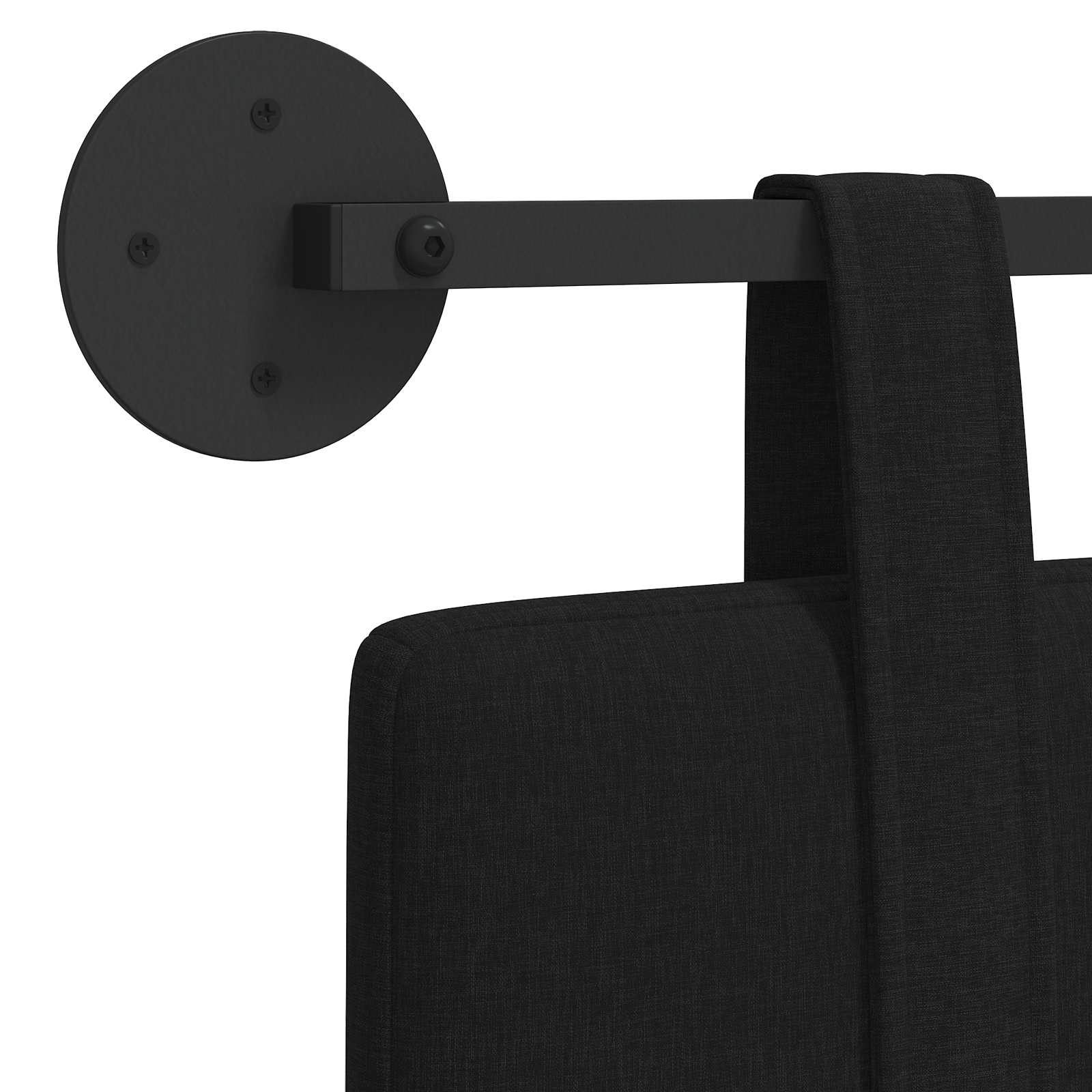 Tête de lit suspendue Noir Tissu
