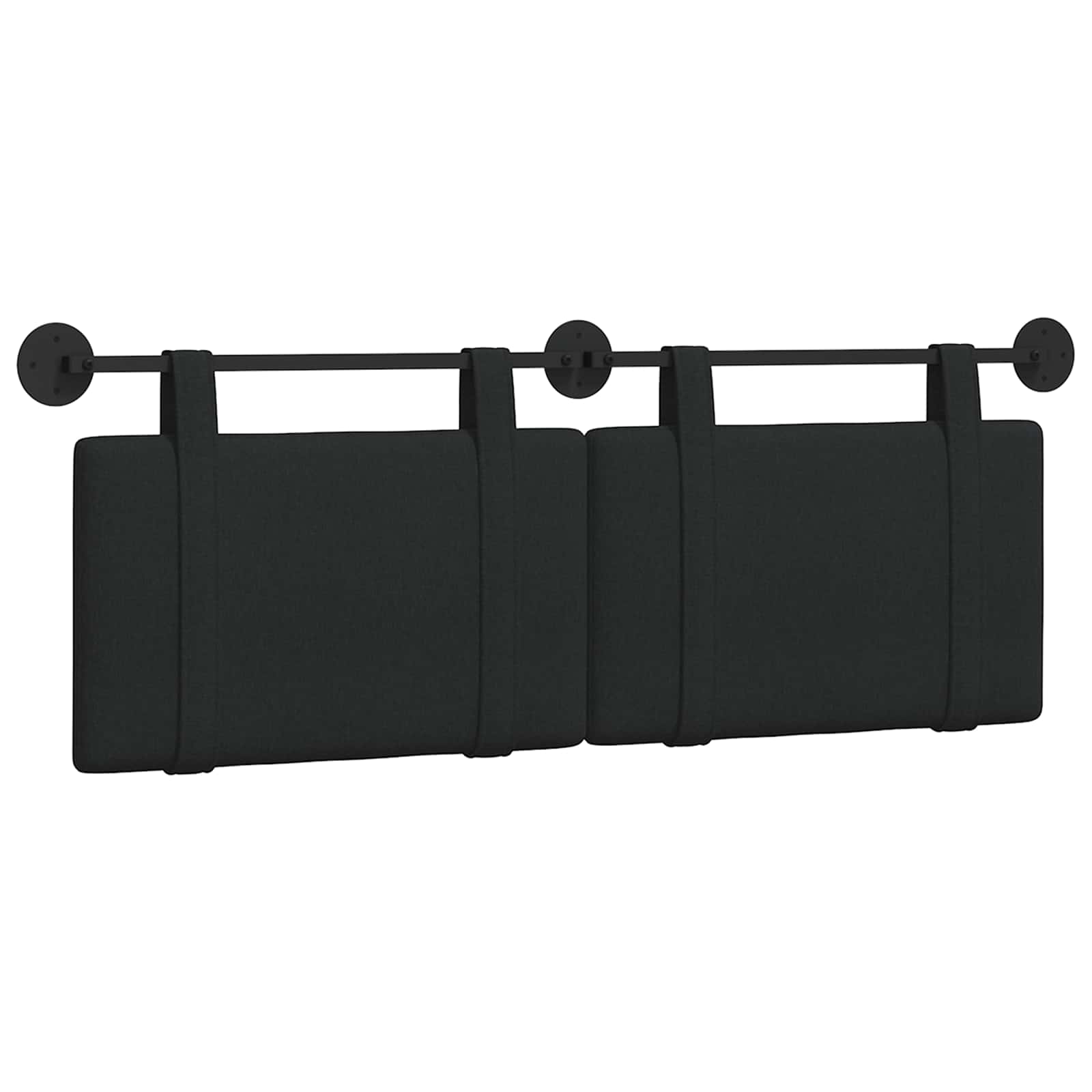 Tête de lit suspendue Noir Tissu