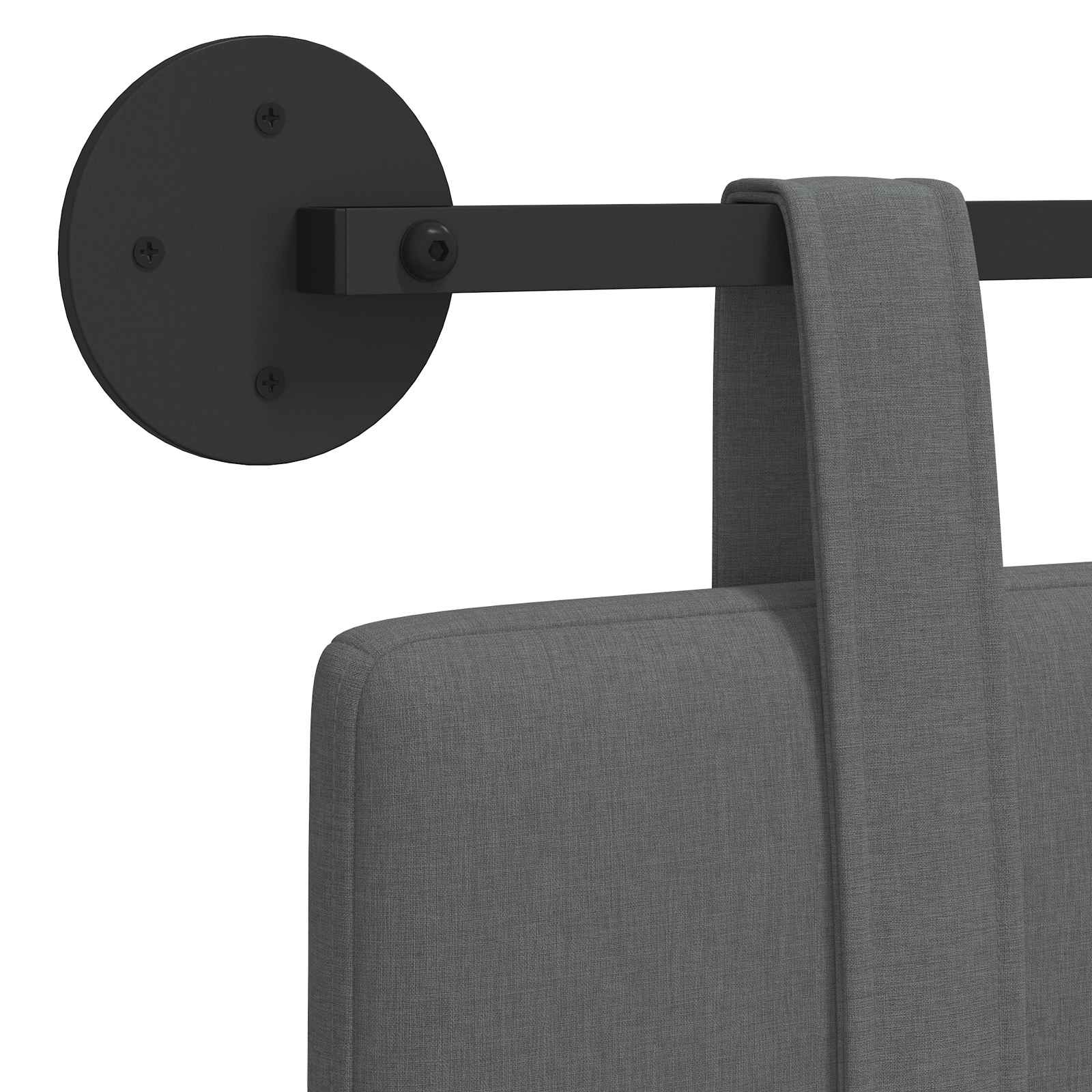 Tête de lit suspendue Uni Gris foncé 170 x 55 x 5 cm tissu - XIOS