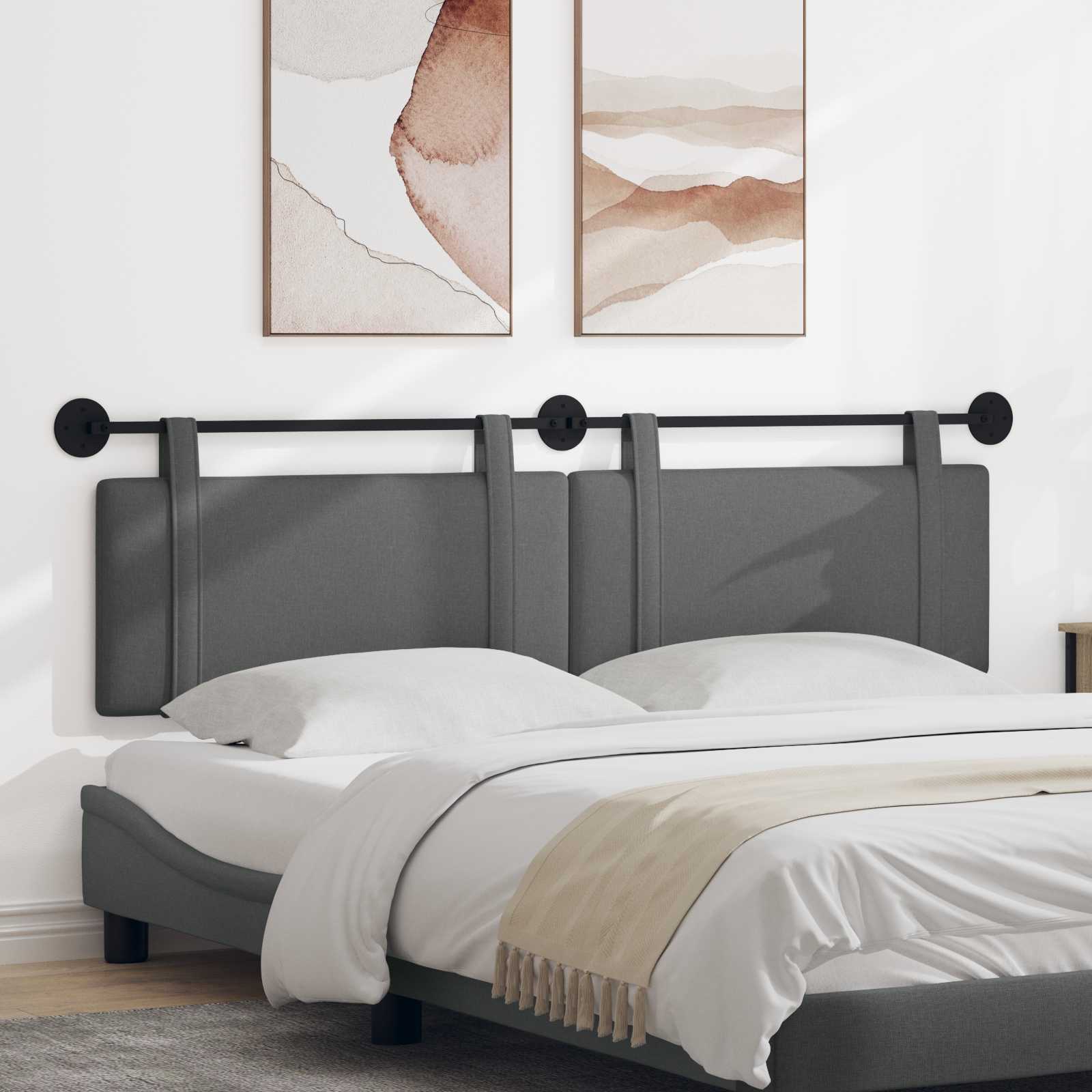 Tête de lit suspendue Uni Gris foncé 170 x 55 x 5 cm tissu - XIOS