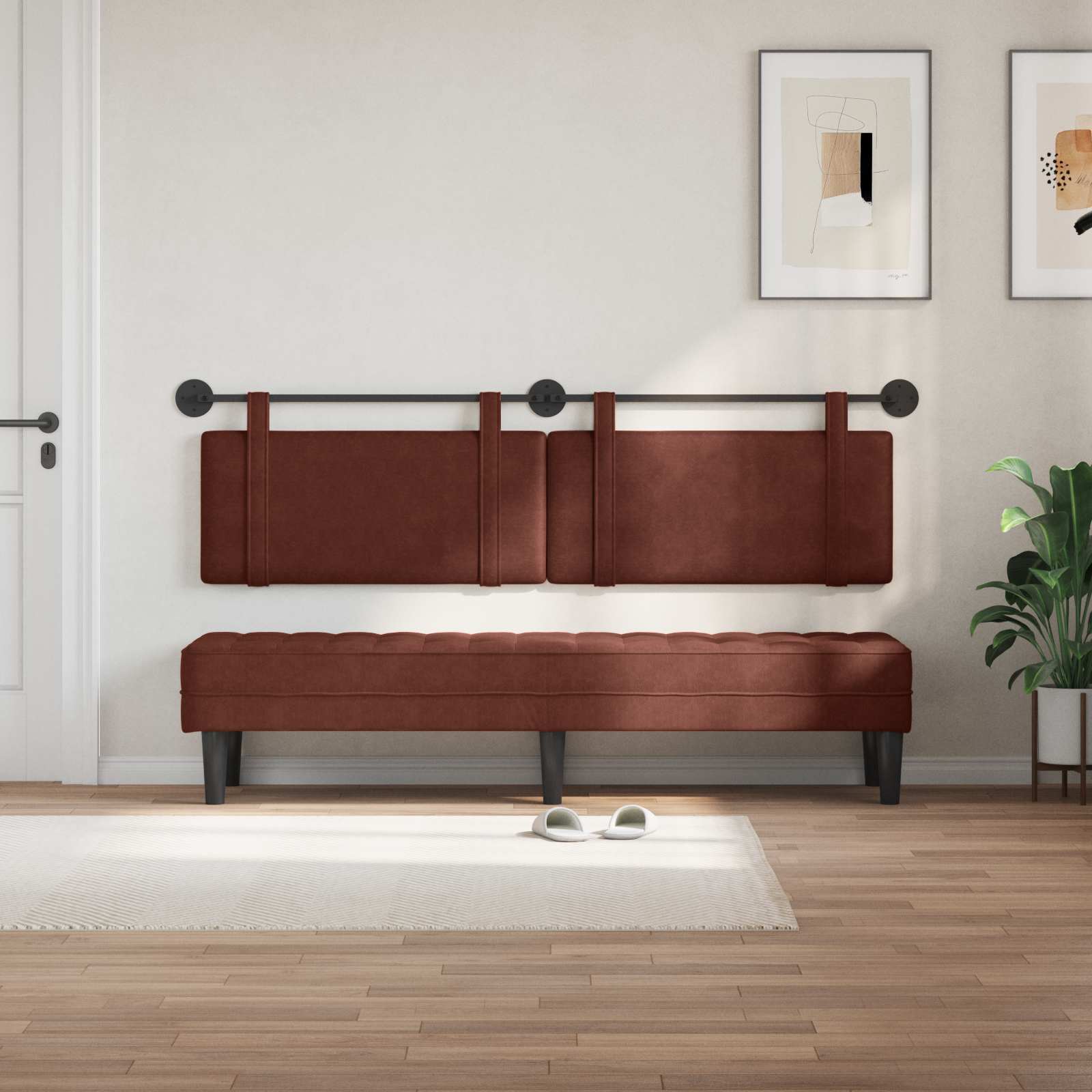 Tête de lit suspendue Brun Brillant 170 x 55 x 5 cm PU antique - XIOS