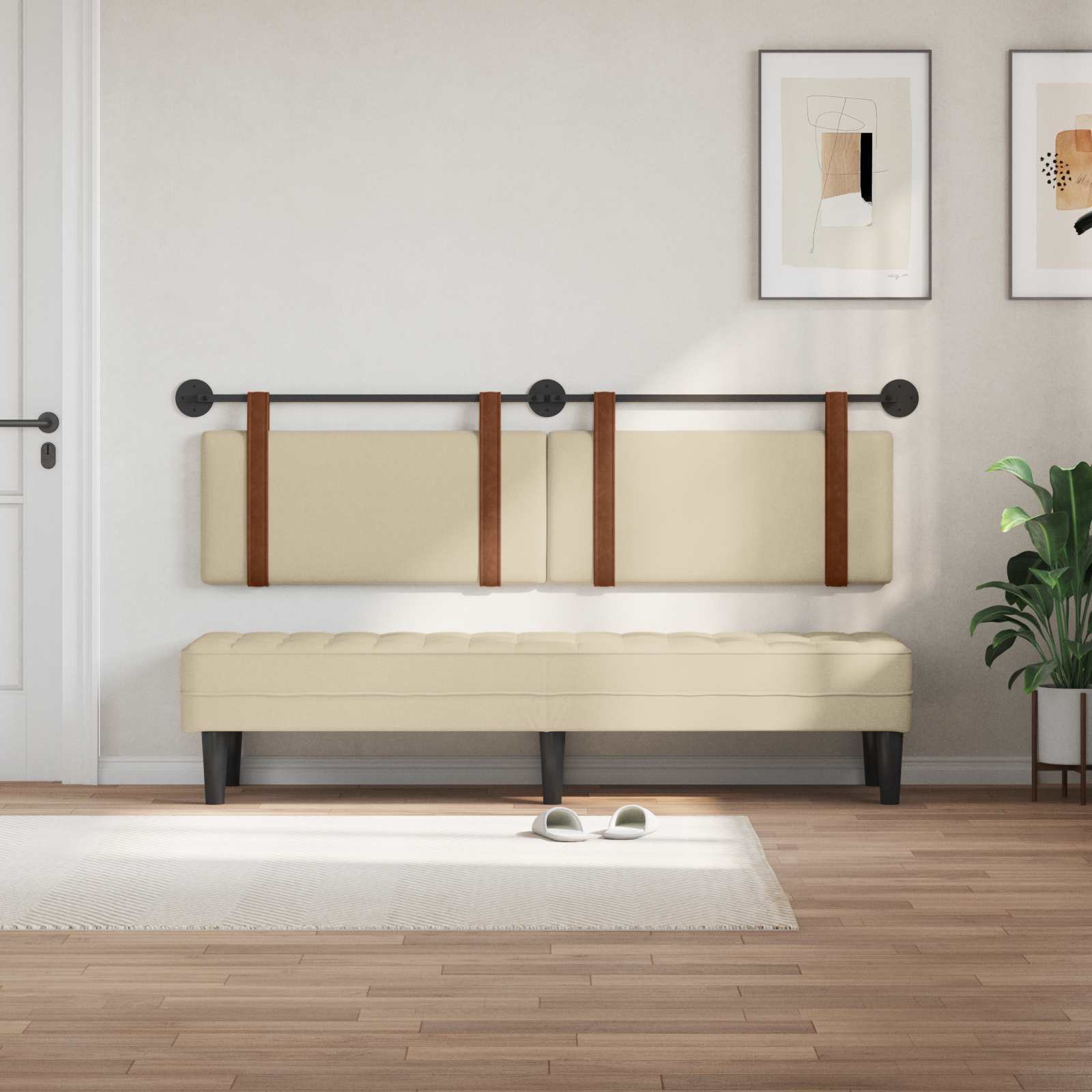 Tête de lit suspendue Crème PU antique - XIOS