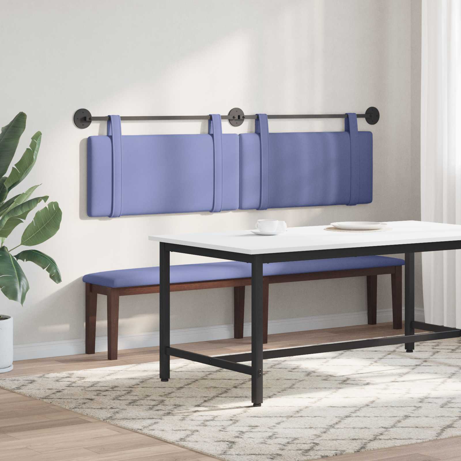 Tête de lit suspendue Uni Bleu denim 190 x 55 x 5 cm tissu - XIOS