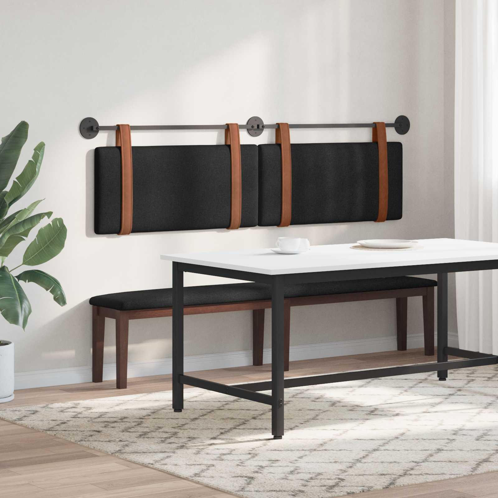 Tête de lit suspendue Uni Noir 190 x 55 x 5 cm PU antique - XIOS